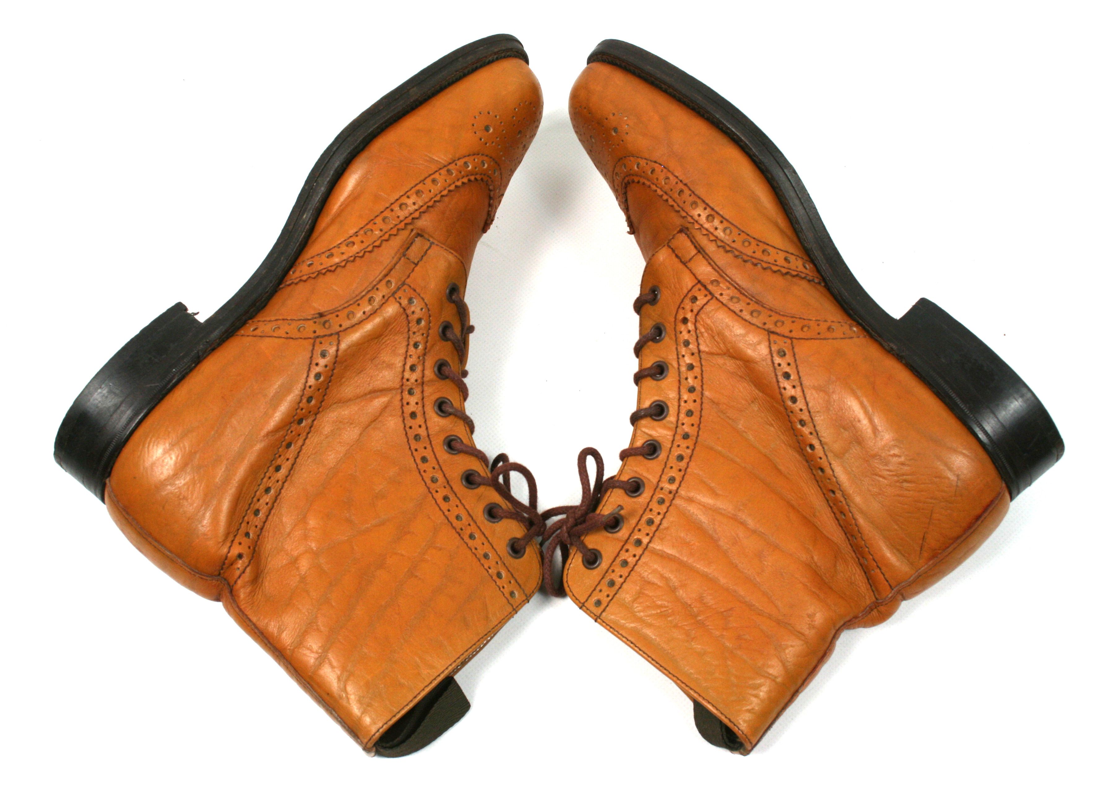 Sanders Leather Brogue Boots Made in England Size US 12 / EU 45 - 6 Thumbnail
