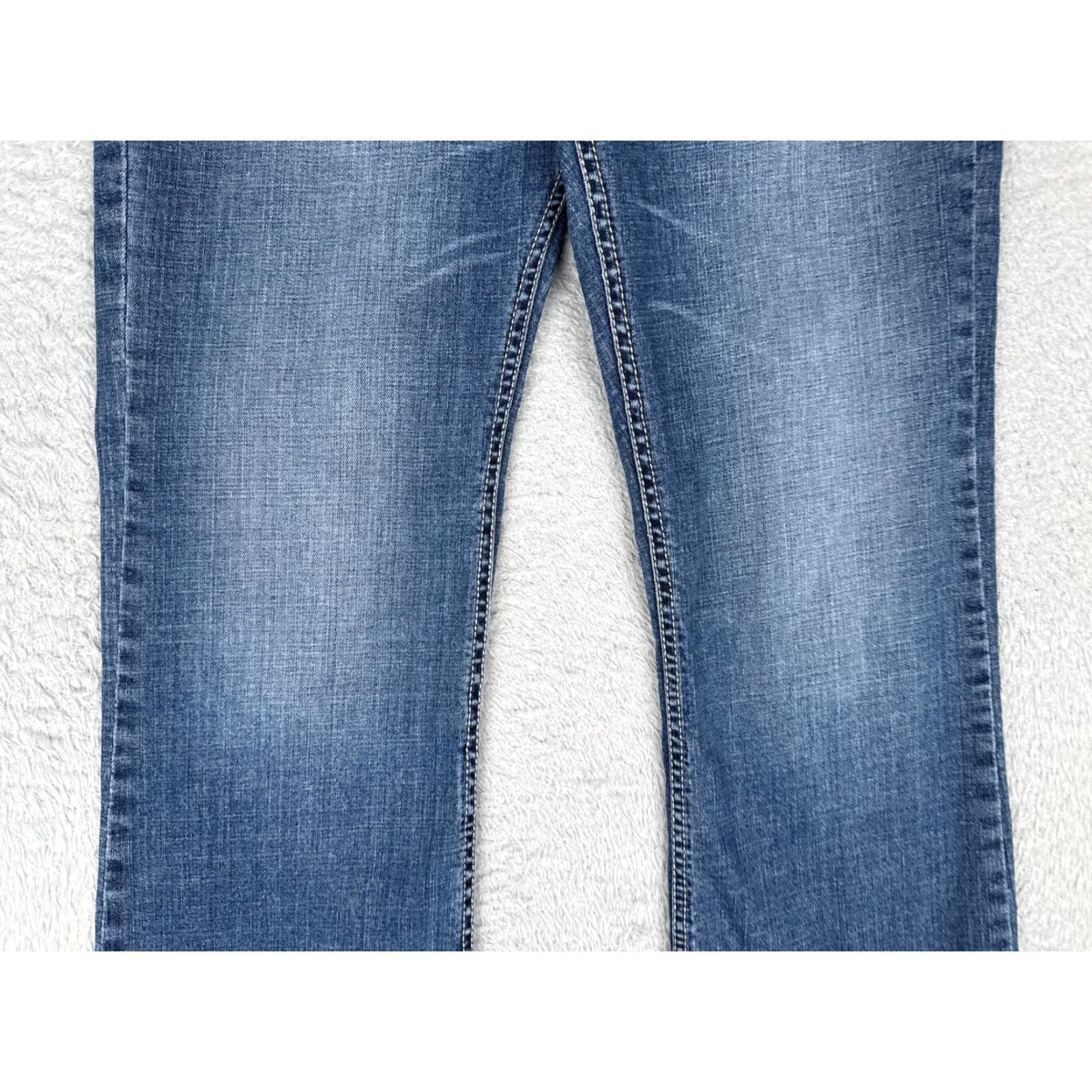 Denime Shiloh Jeans Bootcut Juniors 7/8 Blue Medium Wash Low Rise Stretch Denim 29x32 Size 28" / US 6 / IT 42 - 3 Thumbnail