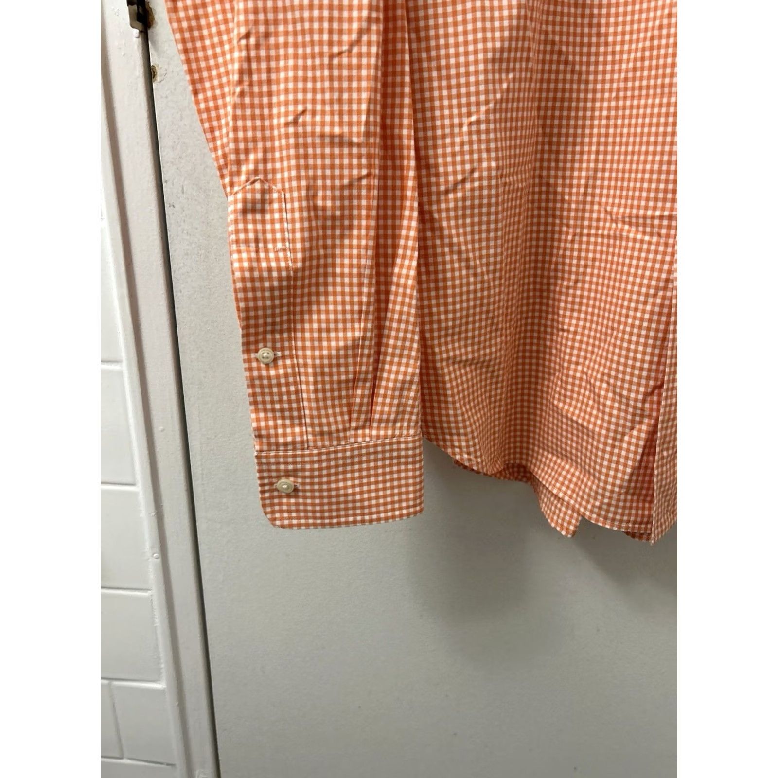 Ralph Lauren Vintage Ralph Lauren Shirt Mens XL Orange White Gingham Plaid Classic Fit L/S Button-Up Collar-Down Embroidered Polo Pony Casual Business Size US XL / EU 56 / 4 - 7 Thumbnail
