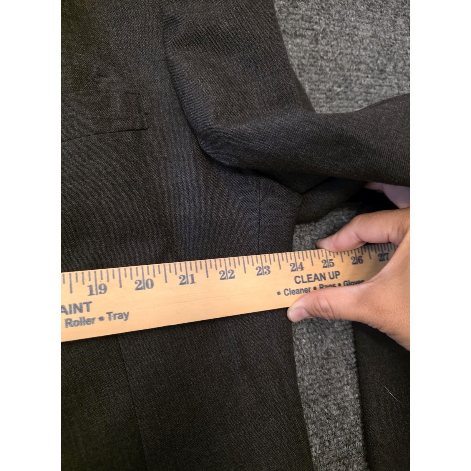 Stafford Stafford Suit Jacket Mens 48L Gray Poly Wool Double Breasted Formal Made USA Size 48R - 5 Thumbnail