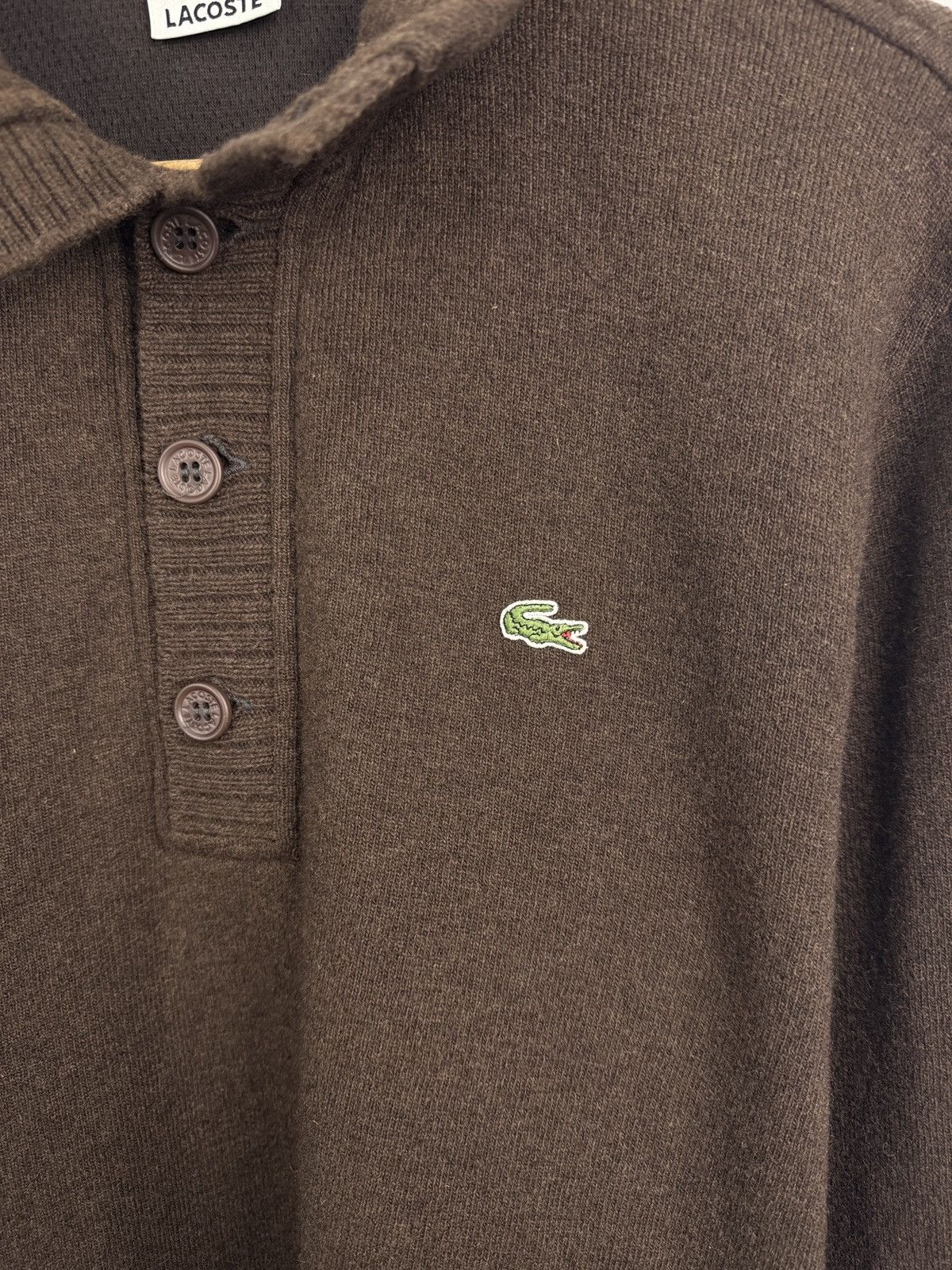 Lacoste 🇫🇷 Vintage 90s Lacoste Wool Brown Sweater Made in France Y2K Size US XL / EU 56 / 4 - 4 Thumbnail