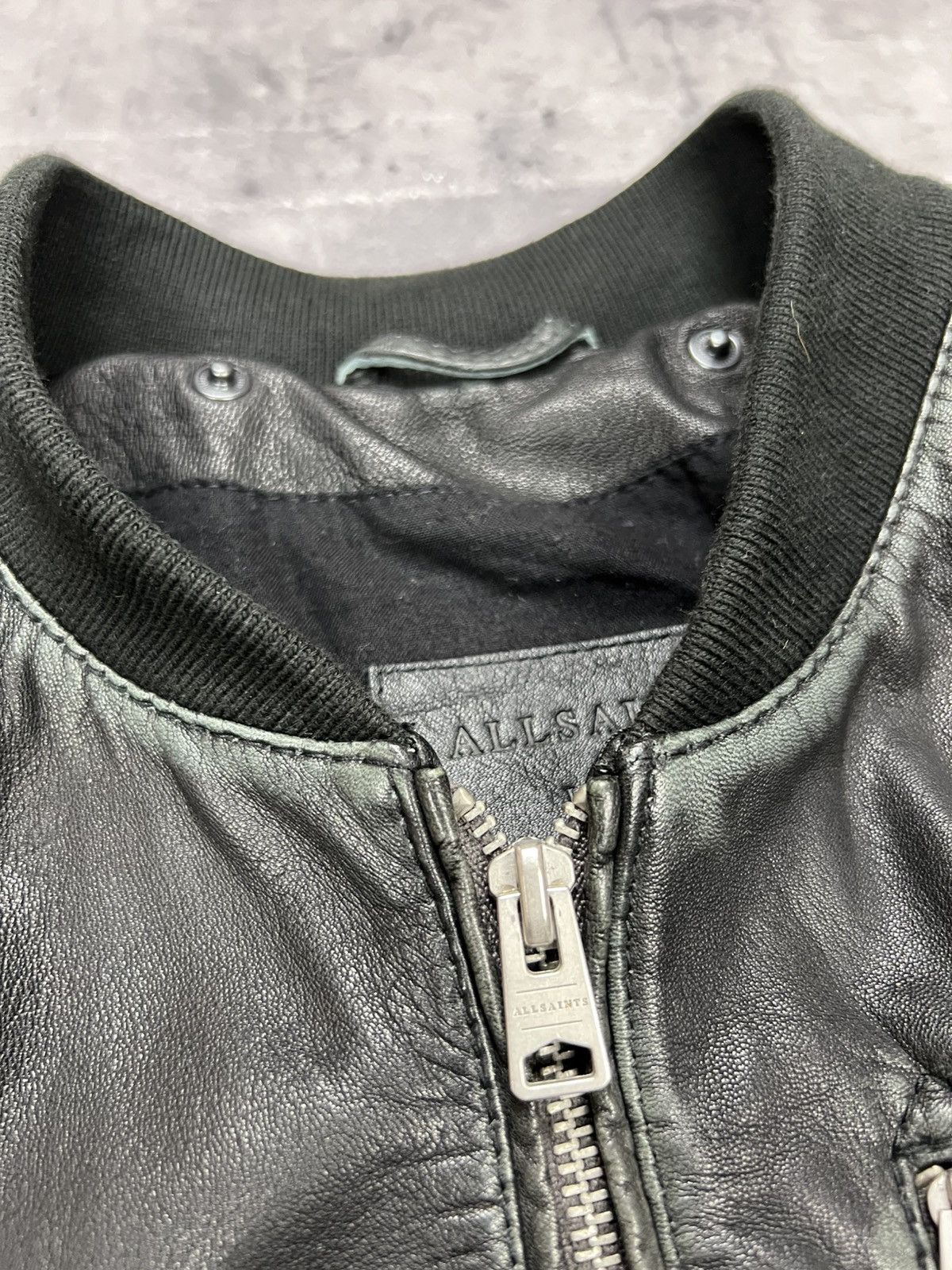 Allsaints ALL SAINTS Leather Jacket Black Biker Bomber Hooded ABBOT L Size US L / EU 52-54 / 3 - 9 Thumbnail