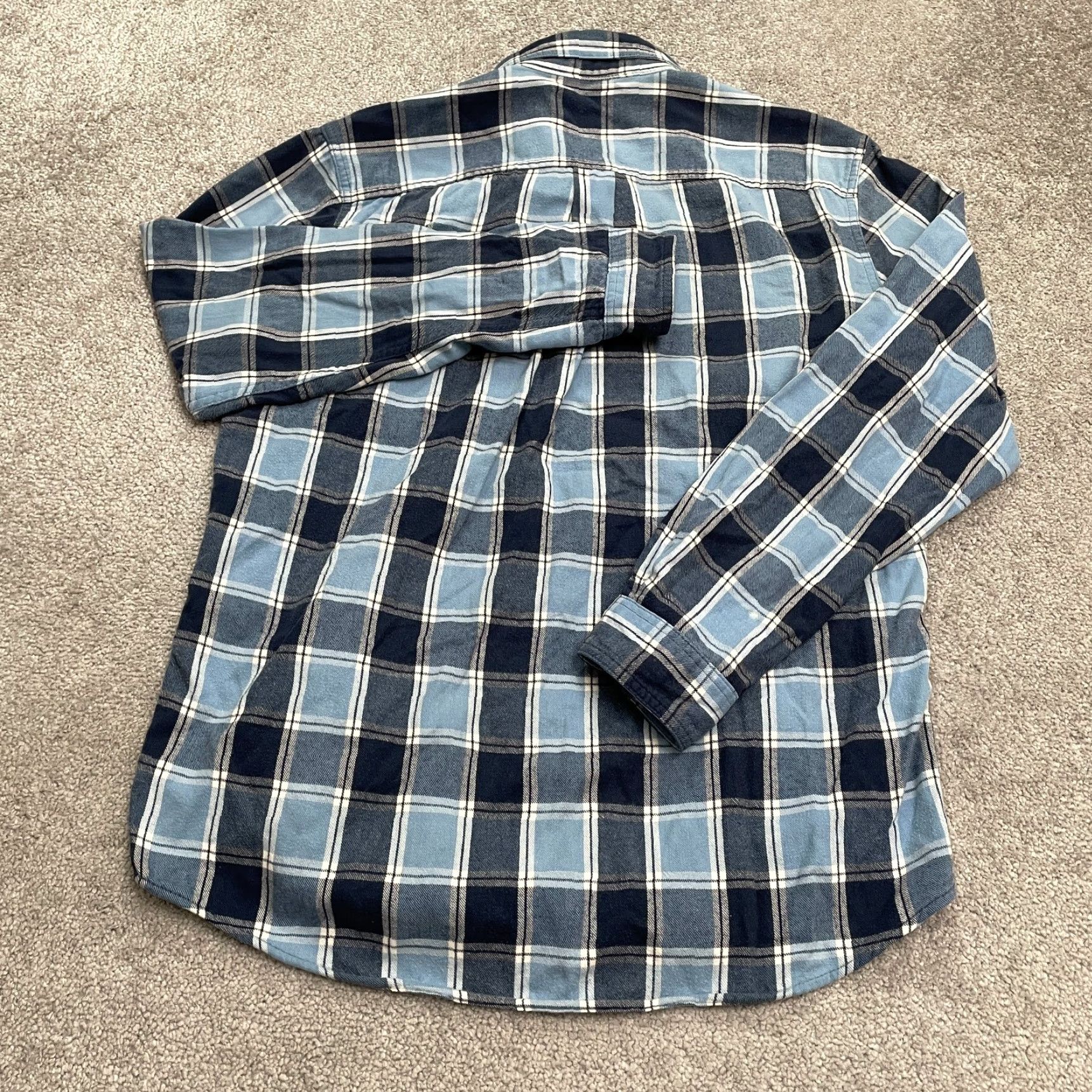 Vintage VINTAGE L.L. Bean Flannel Shirt Mens Medium Blue Plaid Cotton Casual Western Outdoor Size US M / EU 48-50 / 2 - 2 Thumbnail