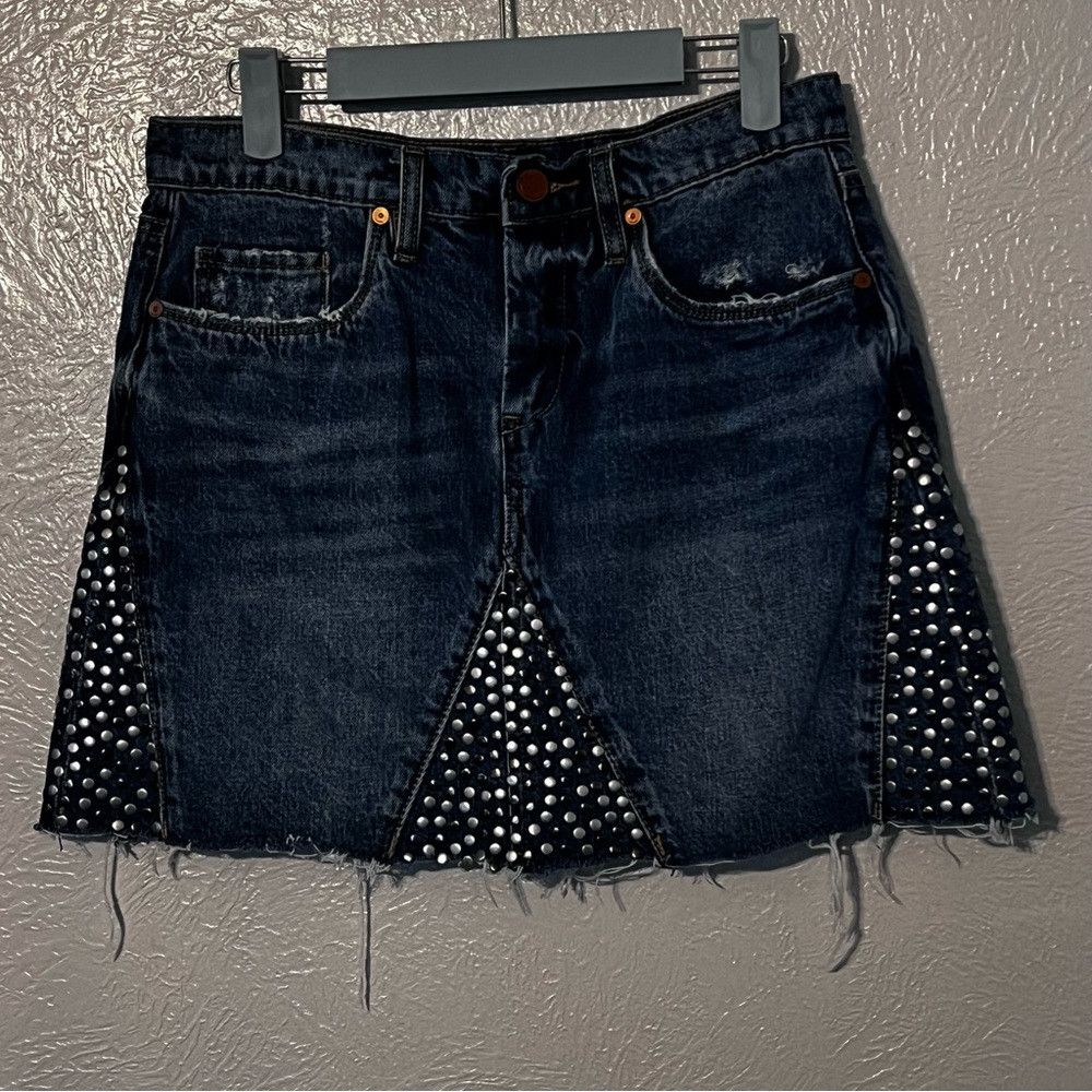 BLANKNYC Blank NYC Way Back When Studded Denim Skirt Women’s Size 27 Size 27" / US 4 / IT 40 - 2 Thumbnail
