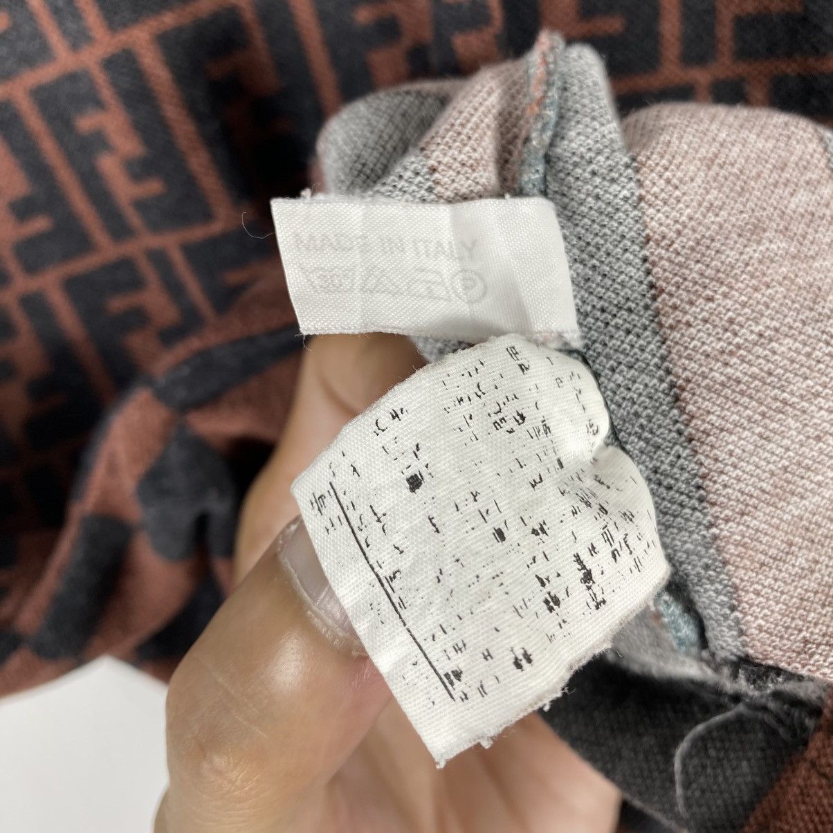 Fendi × Vintage Vintage FENDI Zucca Monogram Polo Shirt Size 3 Made In Italy Size M / US 6-8 / IT 42-44 - 9 Thumbnail