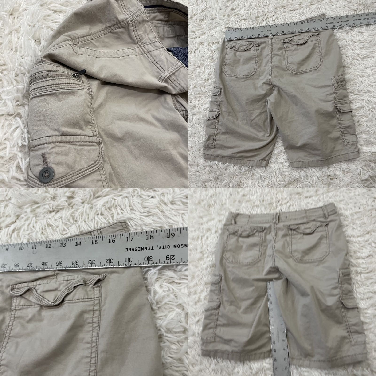 Vintage INDIGO BEAST Cargo Shorts Men 32 Khaki Y2k Streetwear Zip Pocket Bermuda Bermuda Cargo Shorts Mens 32 Khaki Zip Pocket Outdoor Casual Workwear Men Size US 32 / EU 48 - 8 Thumbnail
