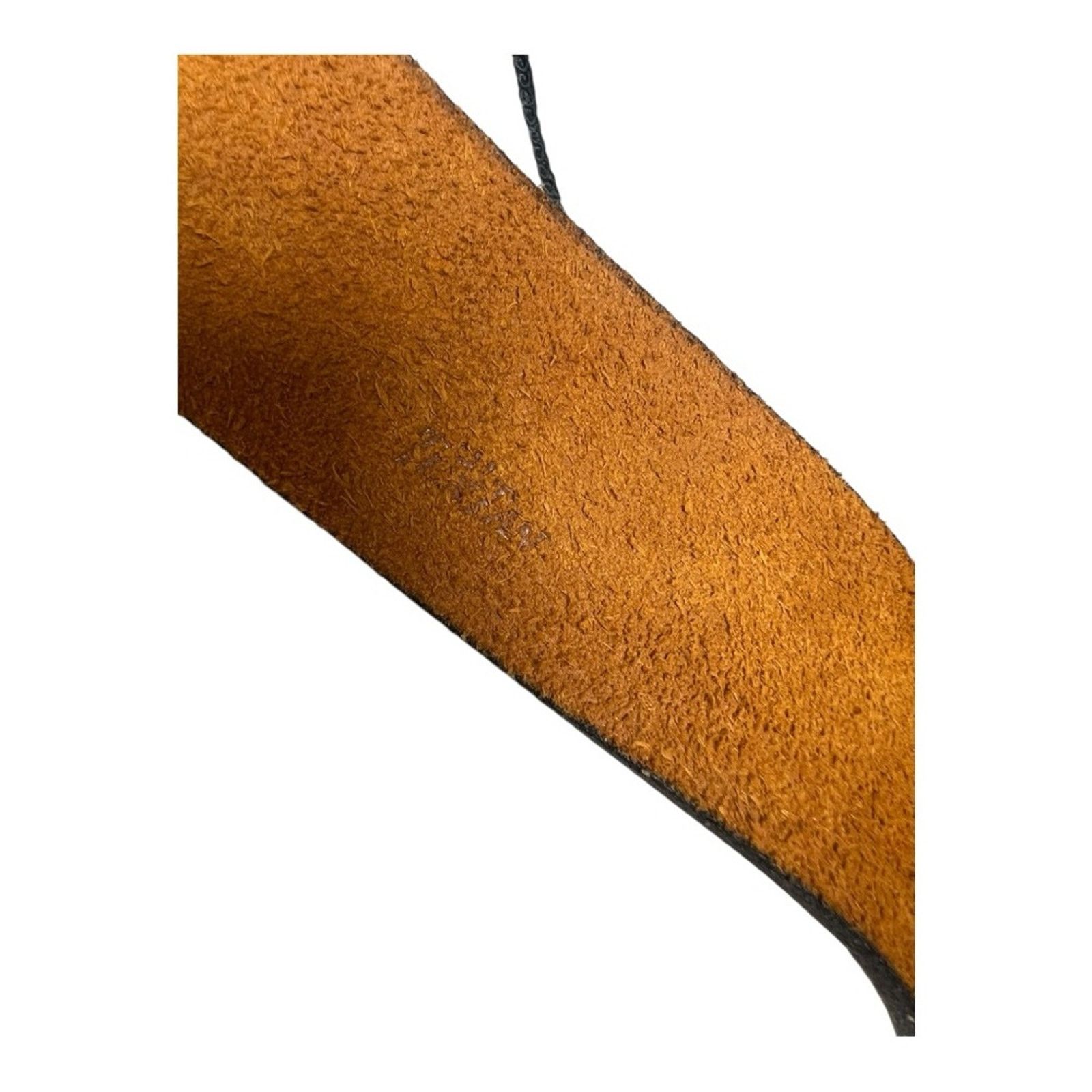 Vintage Artisan Brown Cowhide Leather Belt Textured Surface Design Size ONE SIZE - 8 Thumbnail