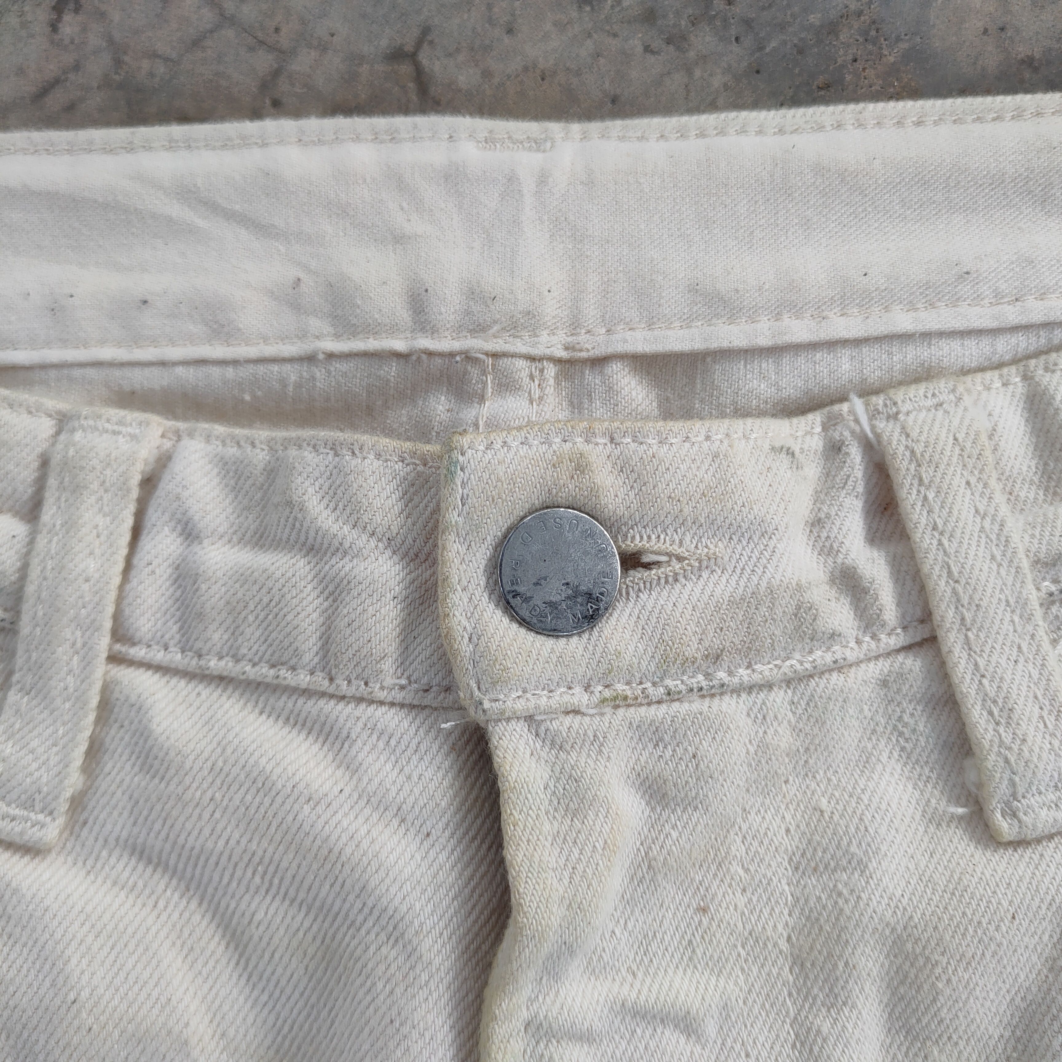 Unused VINTAGE UNUSED SKINNY FADED WHITE YELLOW JEANS DENIM PANTS Size US 32 / EU 48 - 7 Thumbnail