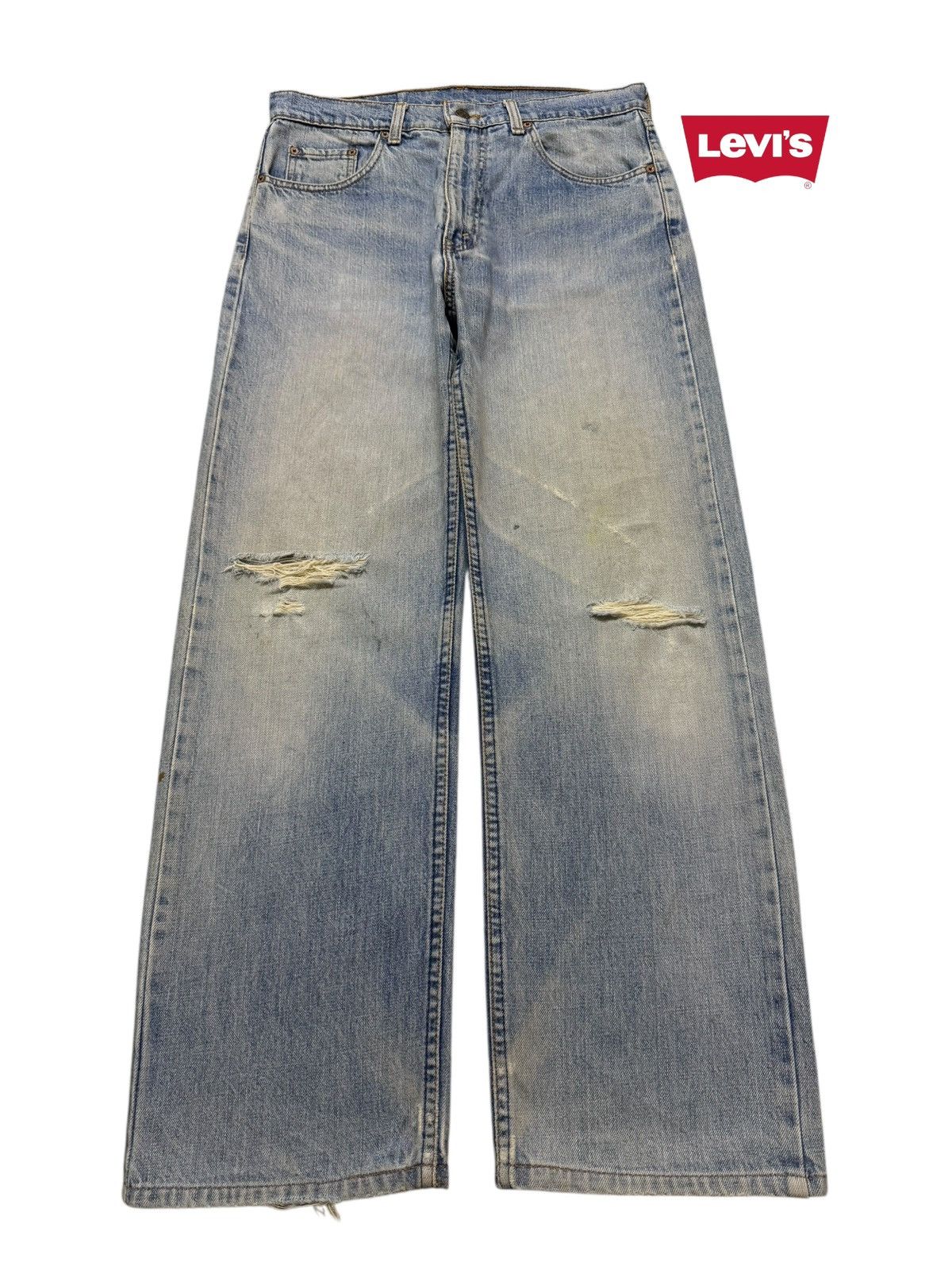Levi's Vintage Clothing Vintage Y2K Levis 509 Blue Faded Distressed Wide Leg Baggy Size US 31 - 1 Thumbnail