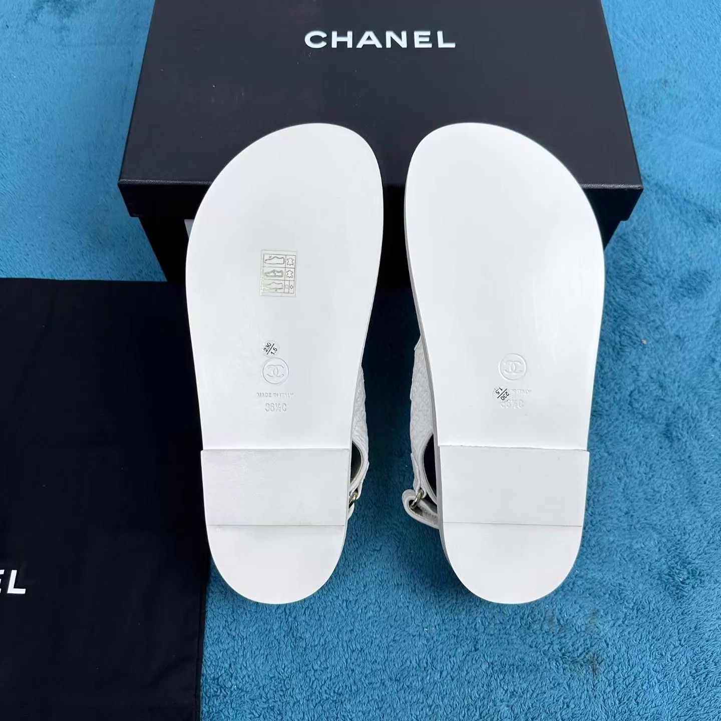 Chanel Chanel Women's Coin Velcro Sandal White 36.5 Size US 6 / IT 36 - 5 Thumbnail