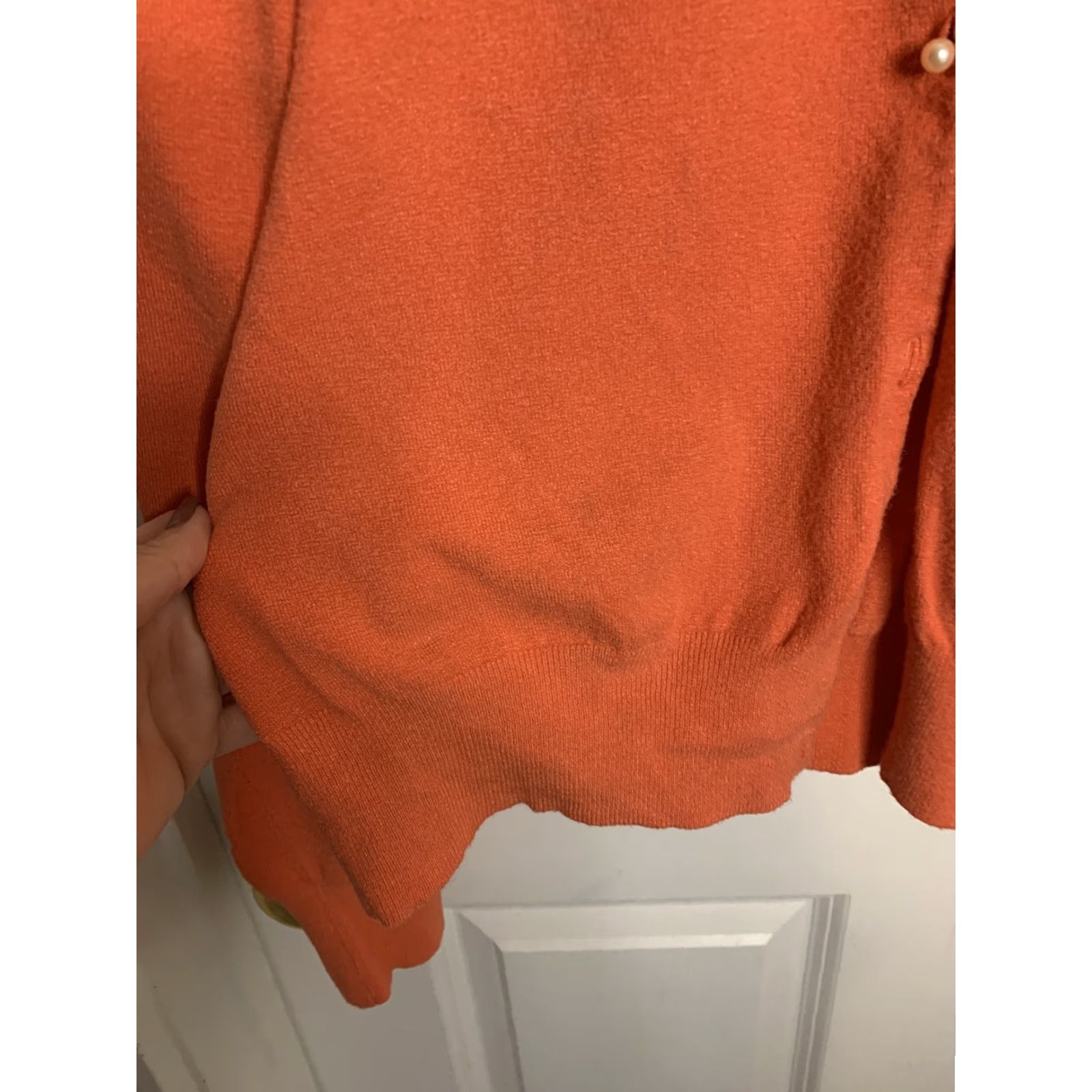 Tommy Hilfiger VINTAGE Tommy Hilfiger Golf Womens Cardigan Orange Long Sleeve L Pearl Button Mens? Girls? Wait. Size L / US 10 / IT 46 - 6 Thumbnail