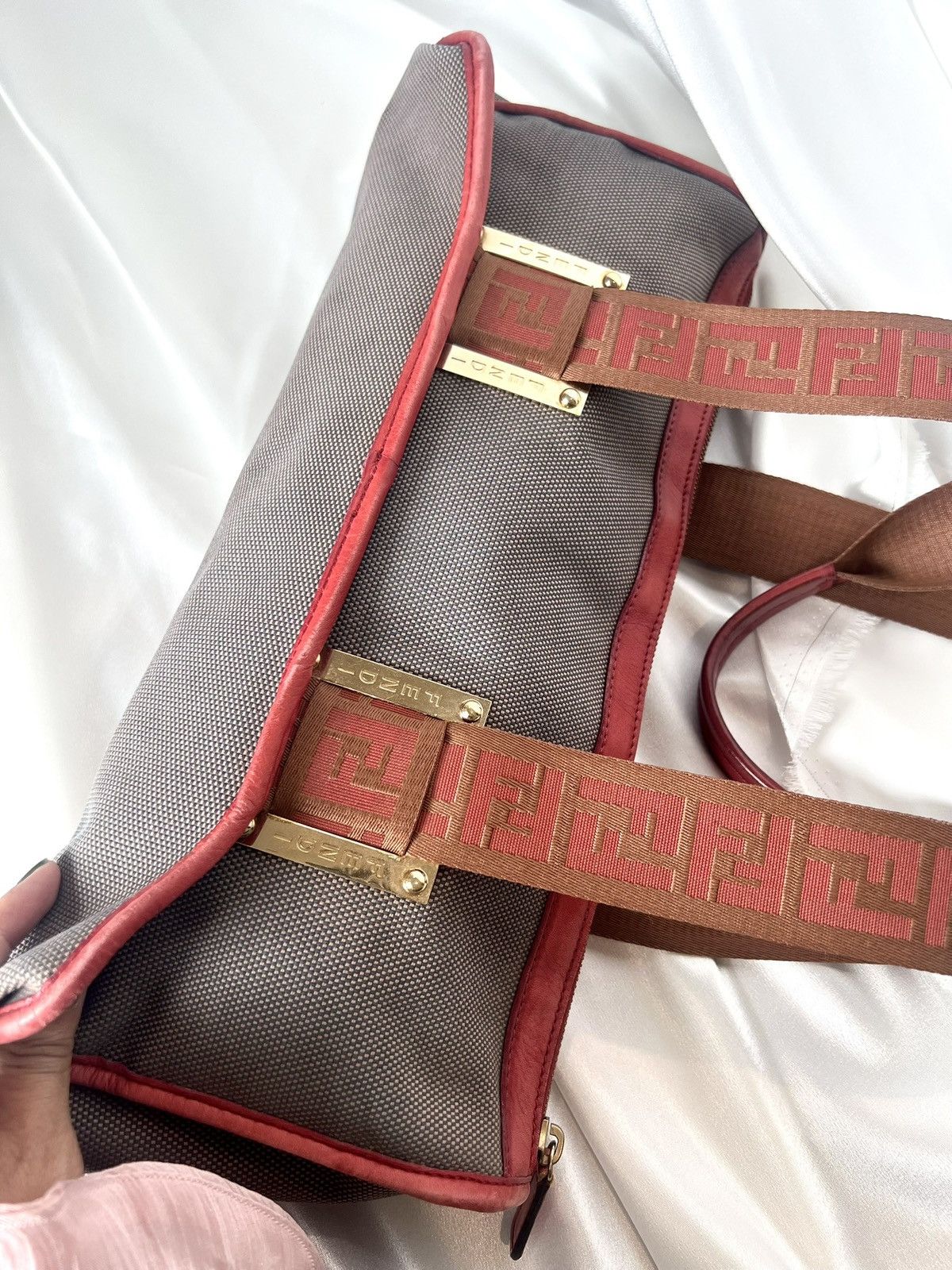 Fendi Fendi Zucca Canvas Tote – Red Trim Edition Size ONE SIZE - 6 Thumbnail