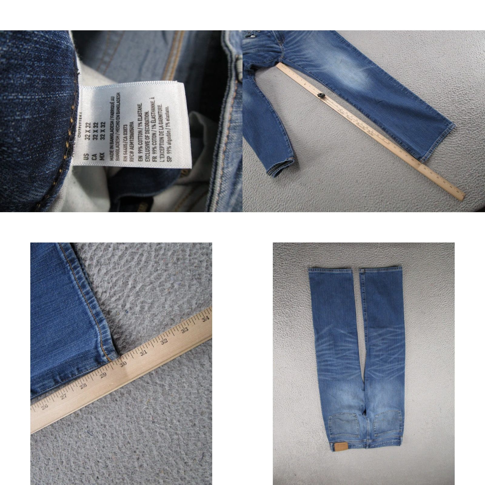 American Eagle Outfitters American Eagle Flex Relaxed Straight Leg Blue Jeans 32x32 34x30 Work Size US 32 / EU 48 - 9 Thumbnail