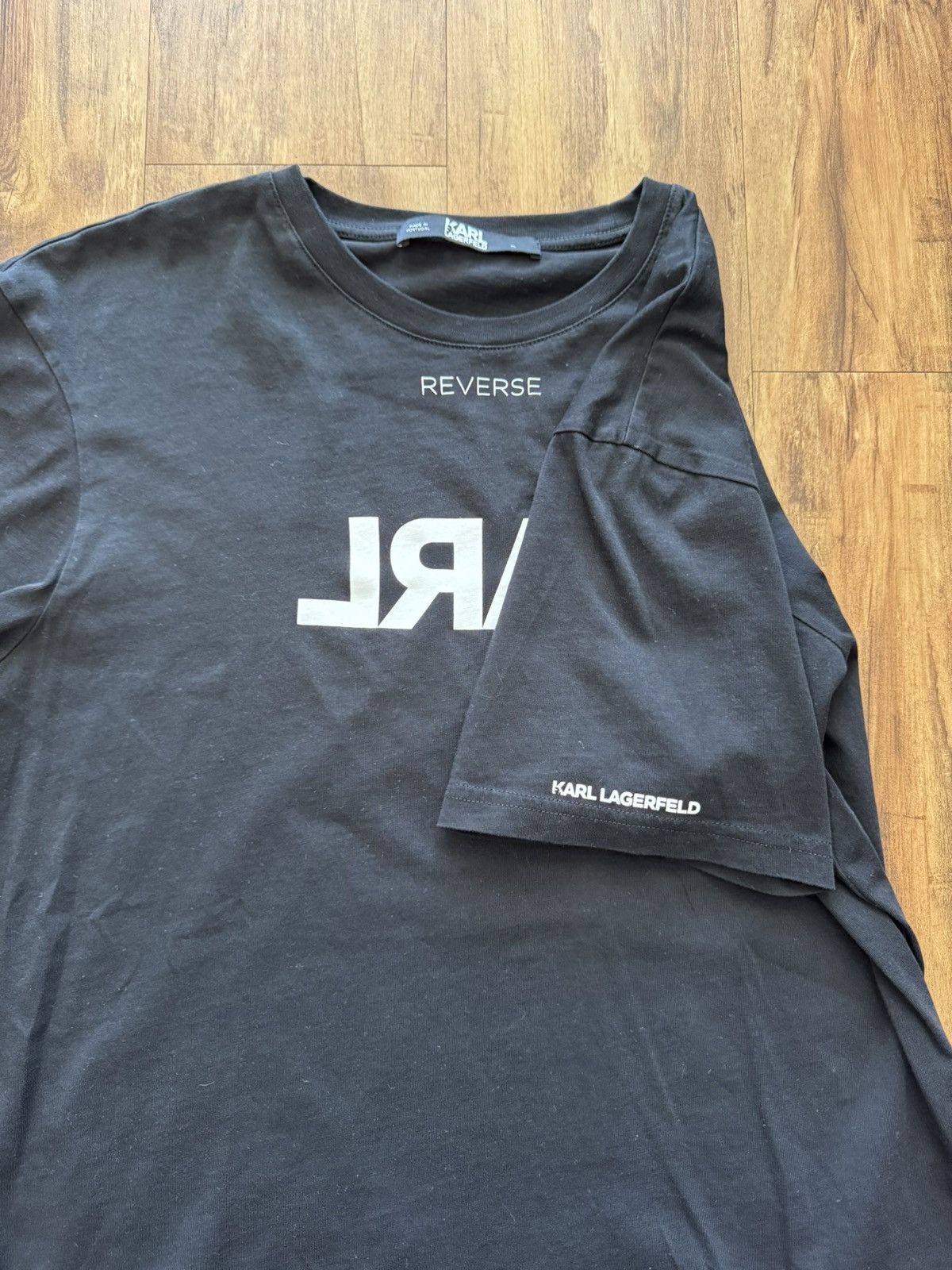 Karl Lagerfeld Karl Lagerfeld Reverse Black T-Shirt Size US XL / EU 56 / 4 - 4 Thumbnail