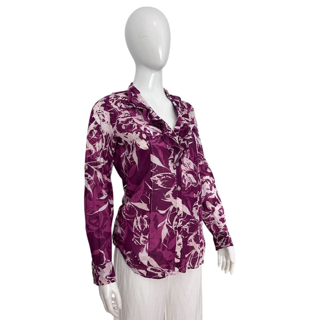 Vintage Vintage Y2k New York & Company Ruffle Button Up Shirt Size M / US 6-8 / IT 42-44 - 4 Thumbnail