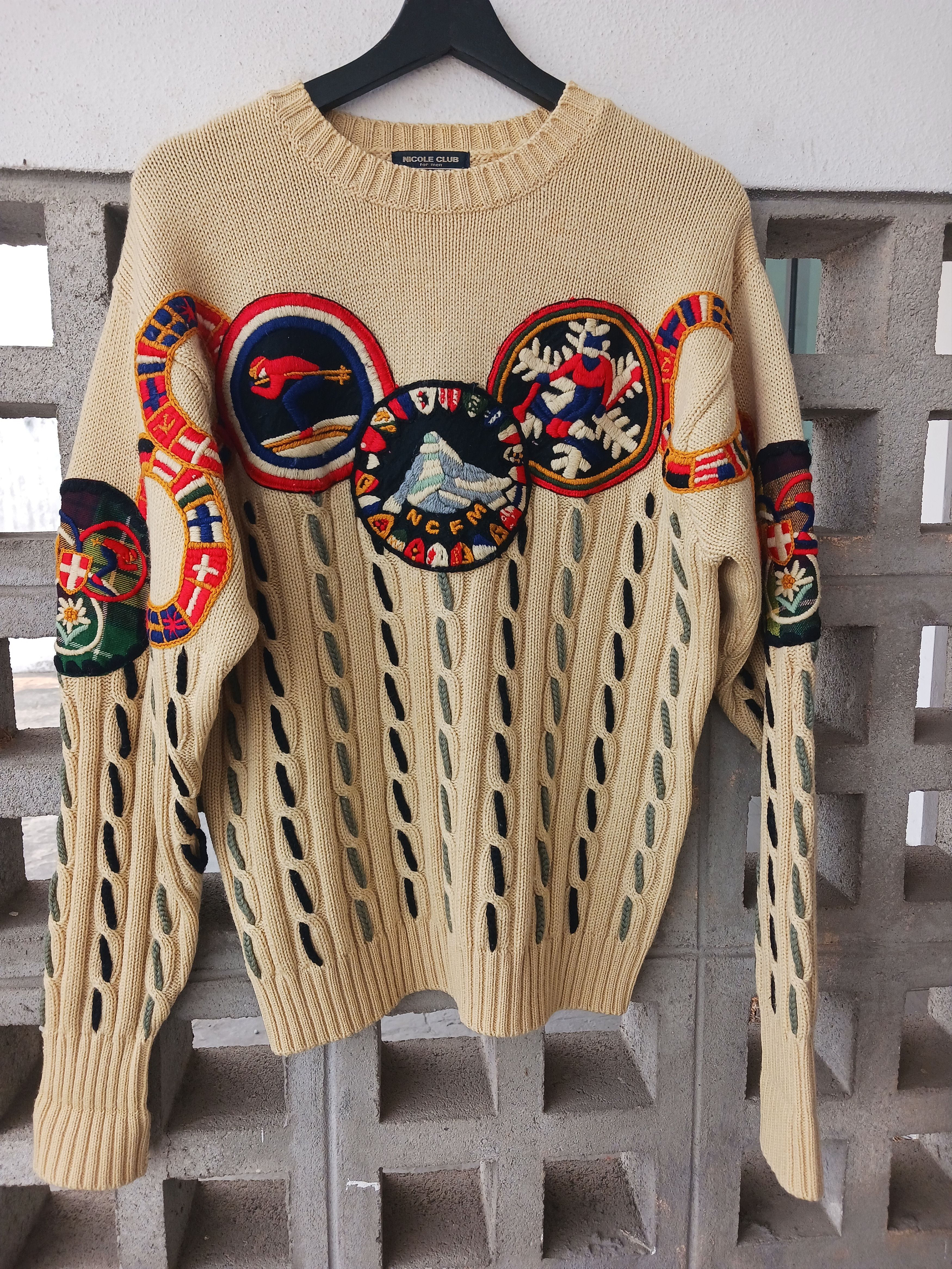 Hysteric Glamour × Nicole Club VINTAGE LUXURY NICOLE CLUB FOR MEN KNITTED SWEATER Size US M / EU 48-50 / 2 - 1 Thumbnail