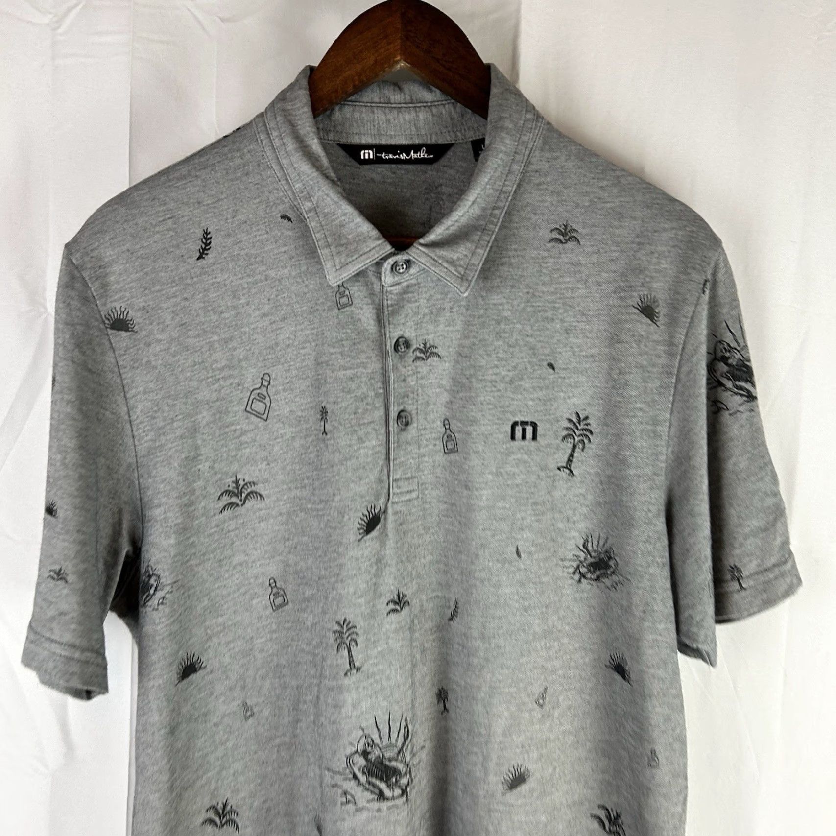 TravisMathew Travis Mathew Polo Shirt Large Skull Skeleton Gray Golf Size US L / EU 52-54 / 3 - 2 Thumbnail