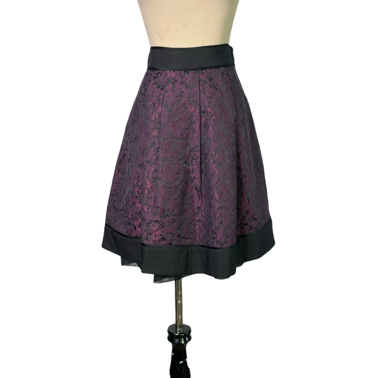Diane von Furstenberg Diane Von Furstenberg black purple pleated mini skirt size 6 Size 28" / US 6 / IT 42 - 16 Thumbnail