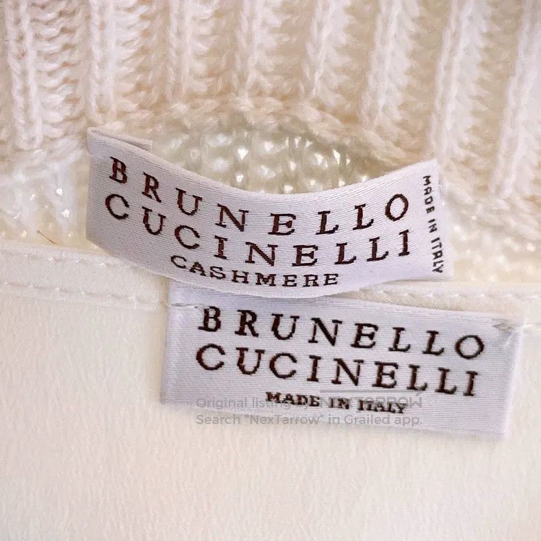 Other Brunello Cucinelli Beaded Flower Decorated White Cashmere Size XXS / US 00 / IT 34 - 7 Thumbnail