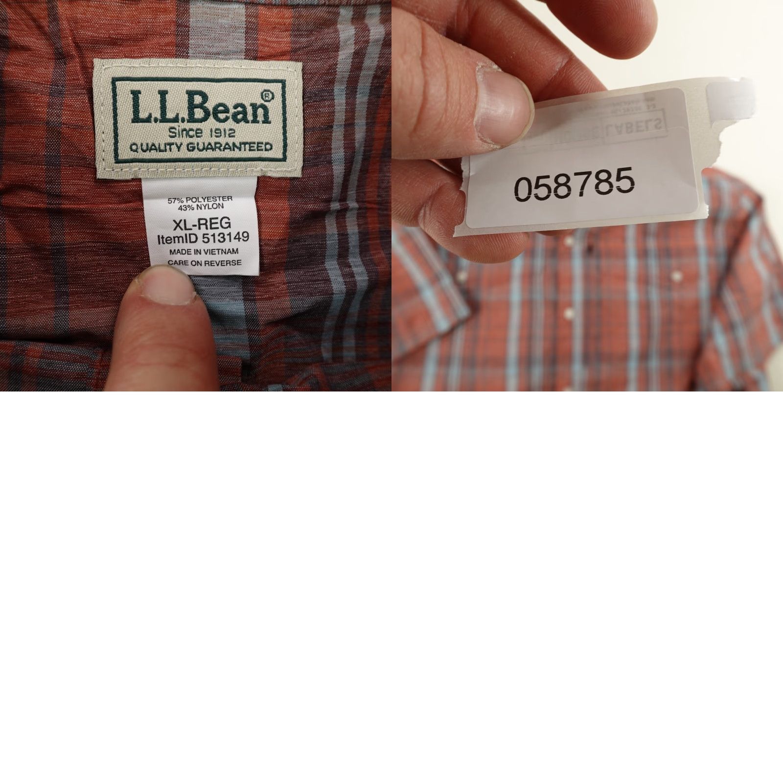 Vintage VINTAGE LL Bean Shirt Mens XL Orange Blue Plaid Button Up Short Sleeve Pockets Workwear Size US XL / EU 56 / 4 - 8 Thumbnail