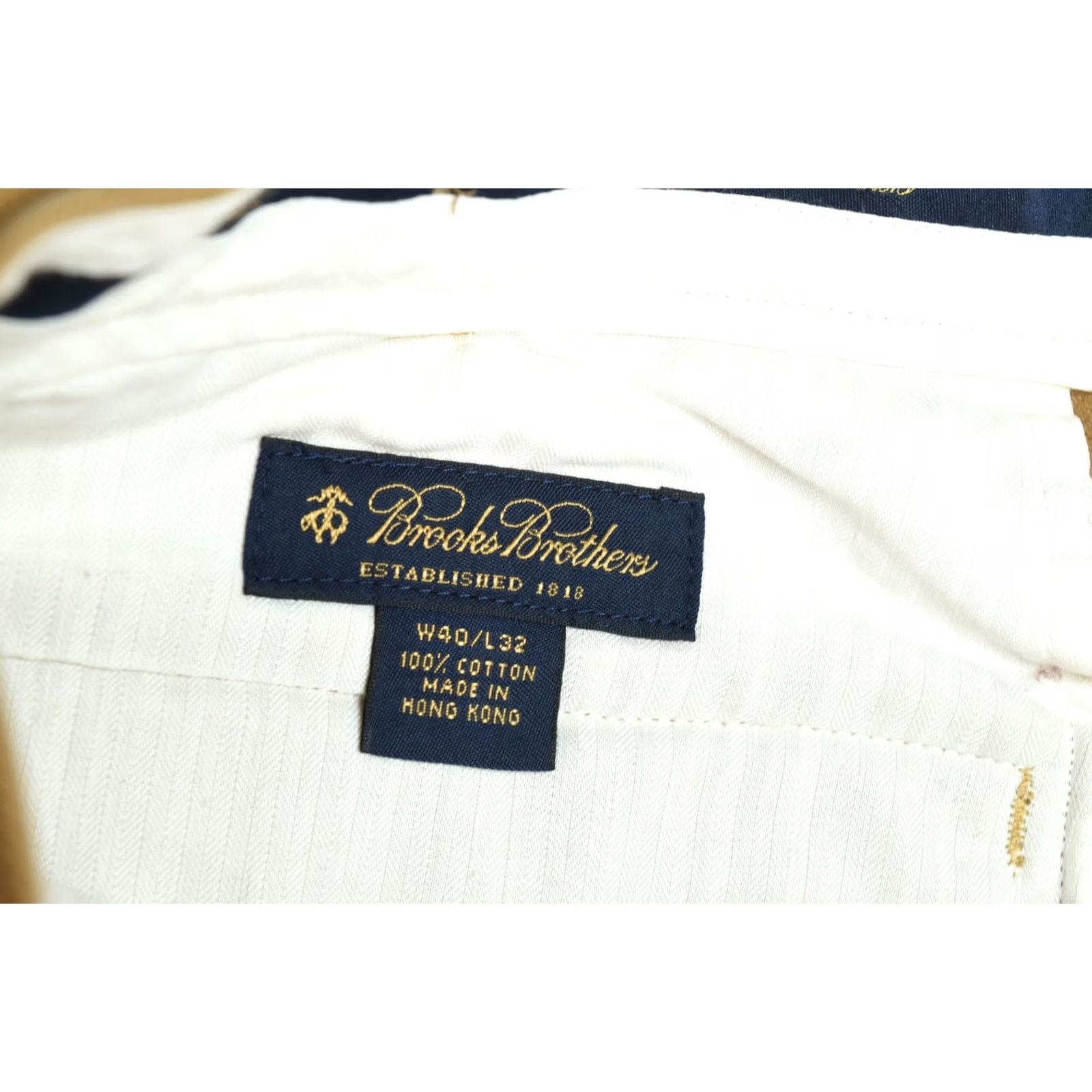 Brooks Brothers Brooks Brothers Cargo Chino Pants Mens 40x32 Beige Khaki Cotton Twill Classic Slashed Pocket Flat Front Regular Straight Seasonal Preppy Theme Mens Size US 40 / EU 56 - 6 Thumbnail