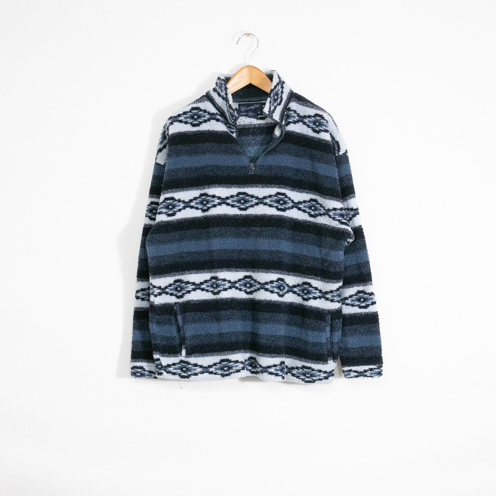 Vintage × Wrangler Vintage Wrangler Quarter Zip Fleece Jacket XL Aztec Pattern Size US XL / EU 56 / 4 - 1 Thumbnail