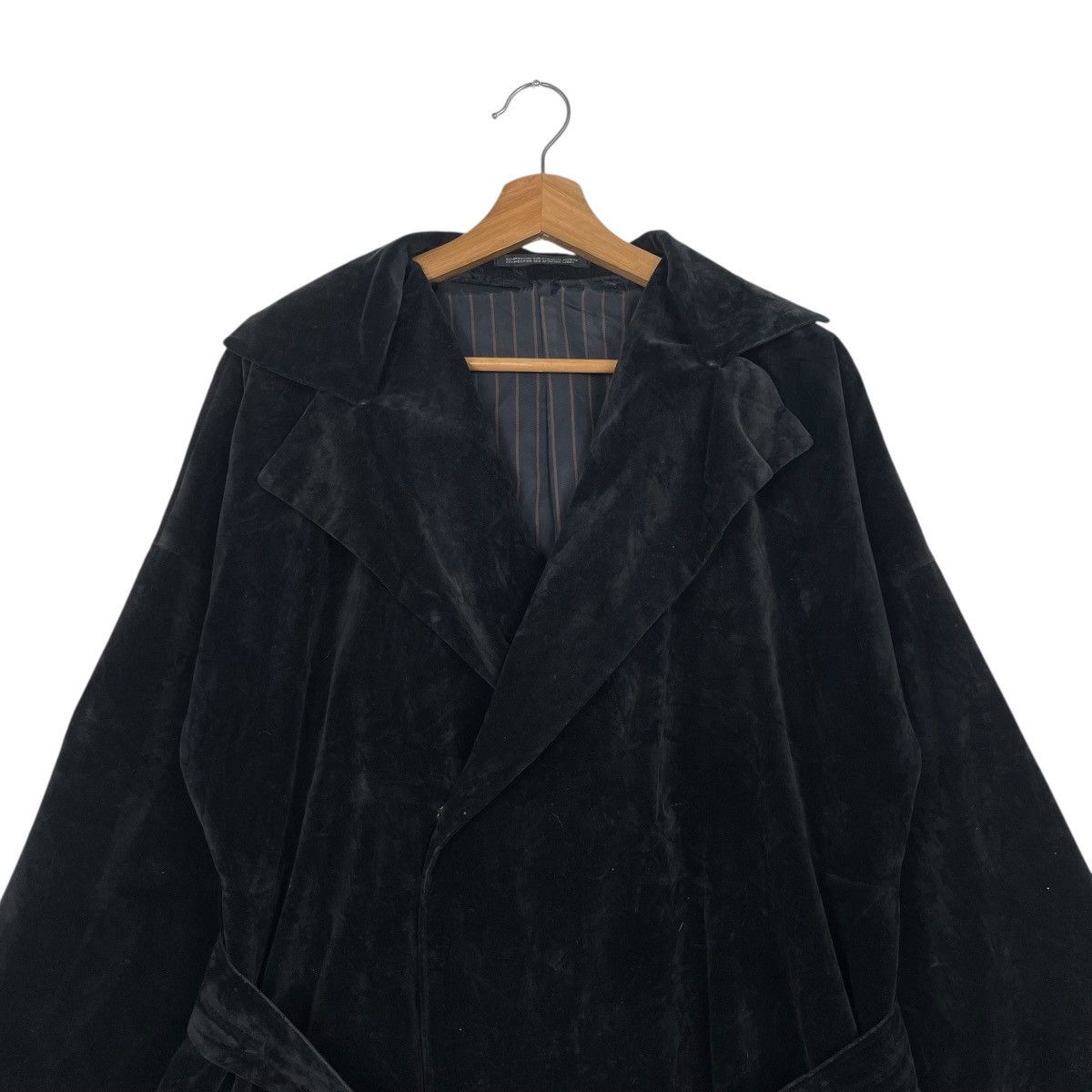 Yohji Yamamoto Y’s Yohji Yamamoto Black Velvet Long Coat Size L / US 10 / IT 46 - 2 Thumbnail