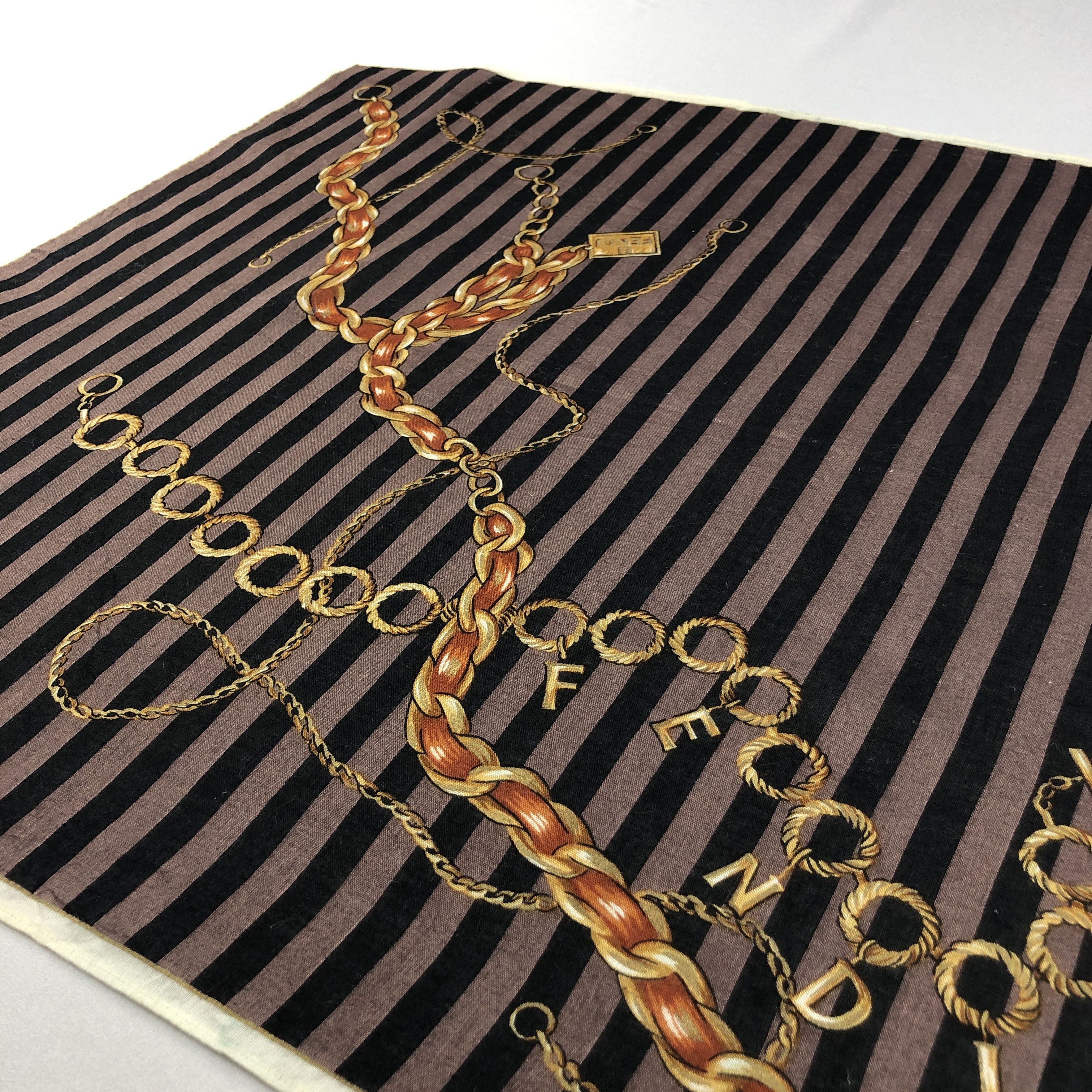 Japanese Brand Fendi Monogram FF Handkerchief Neckerchief Bandana H2989 Size ONE SIZE - 2 Thumbnail