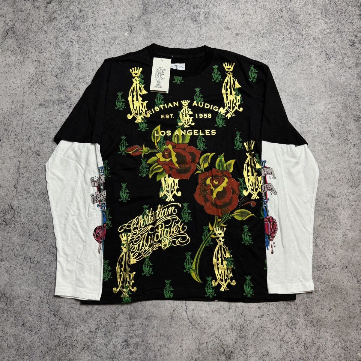 Christian Audigier NEW Christian Audigier Vintage Longsleeve T Shirt Size US XXL / EU 58 / 5 - 1 Thumbnail