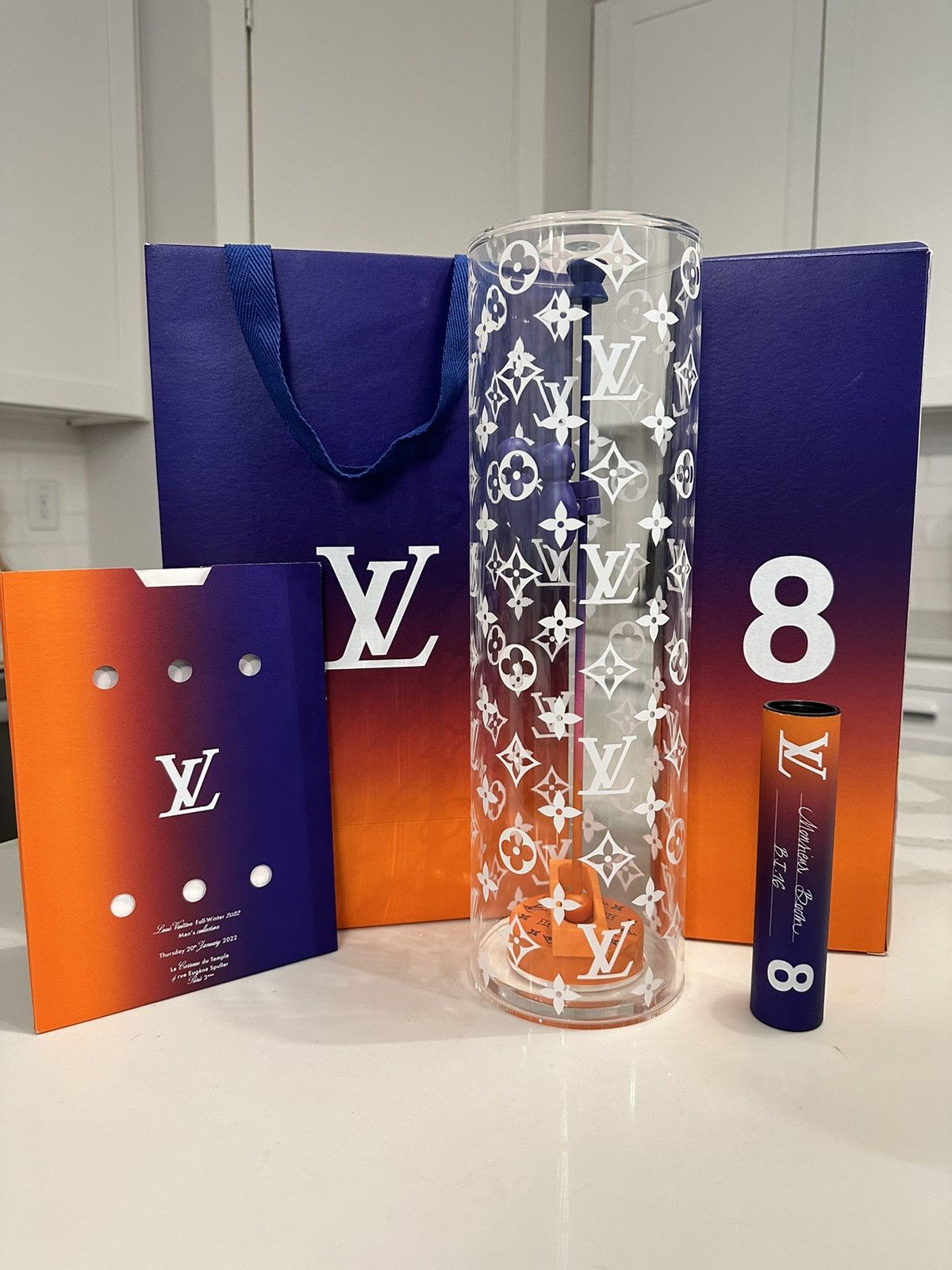 image of Louis Vuitton x Virgil Abloh Fw 2022 Invitation Set in Blue, Men's