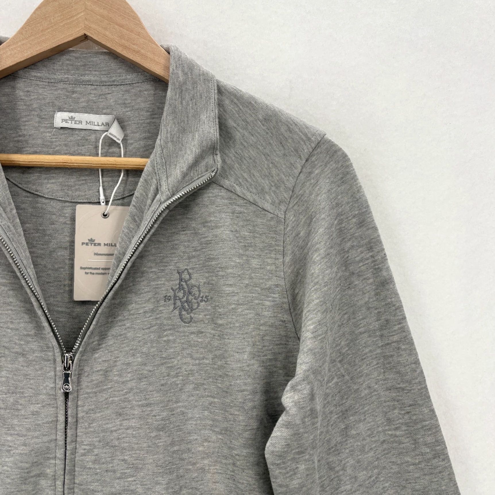 Peter Millar Peter Millar Sweatshirt Crown Comfort Interlock Full-Zip Womens Medium Gray Golf Size M / US 6-8 / IT 42-44 - 2 Thumbnail