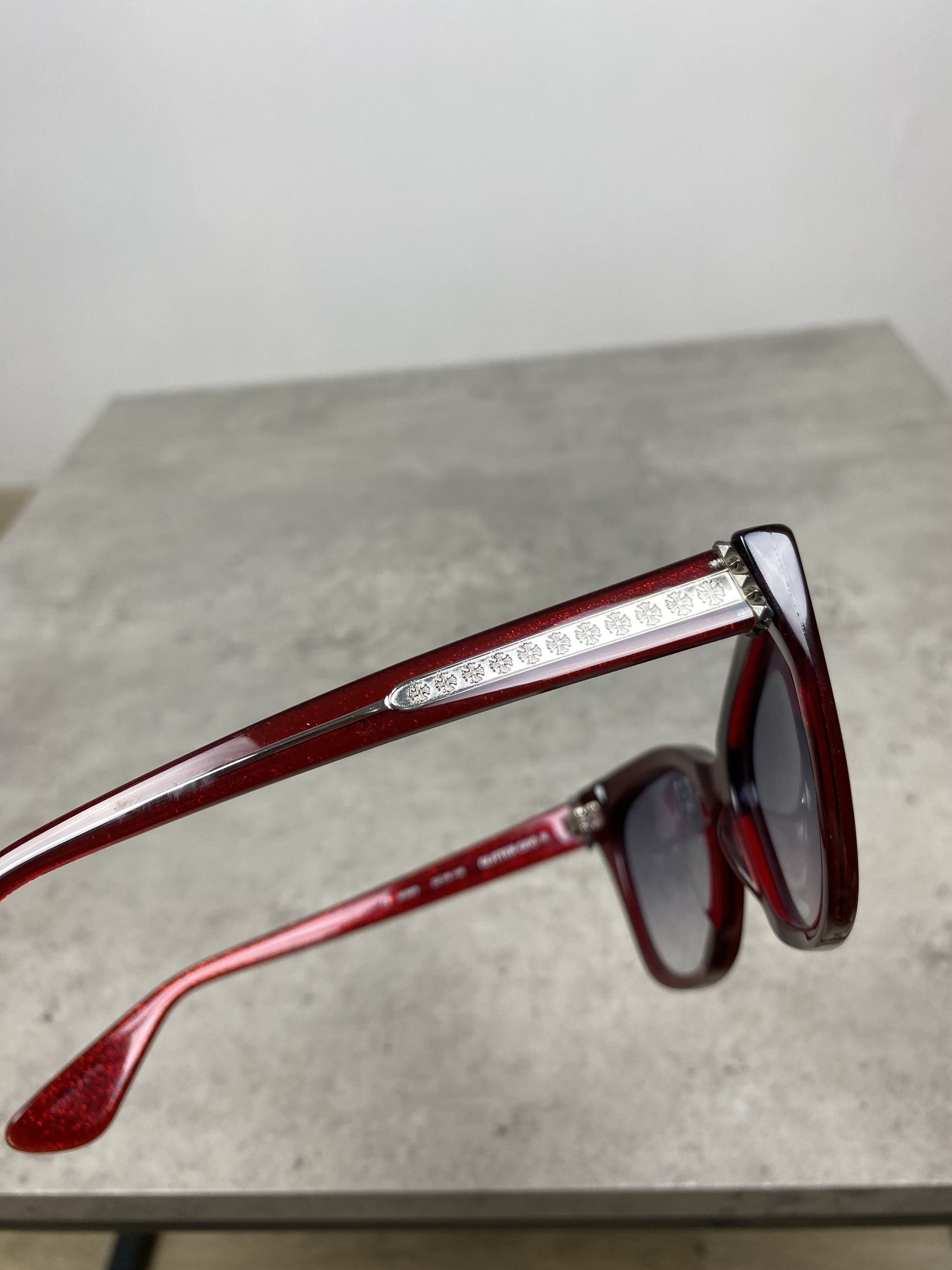 Chrome Hearts Chrome Hearts GLITTER GOO II RCRYS Sunglasses Red Size ONE SIZE - 4 Thumbnail