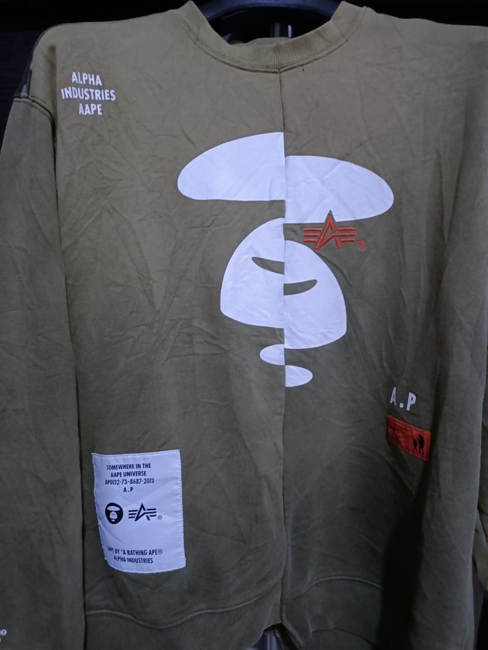 Aape × Alpha Industries Aape by a bathing ape x aloha industries crewneck Size US M / EU 48-50 / 2 - 2 Thumbnail