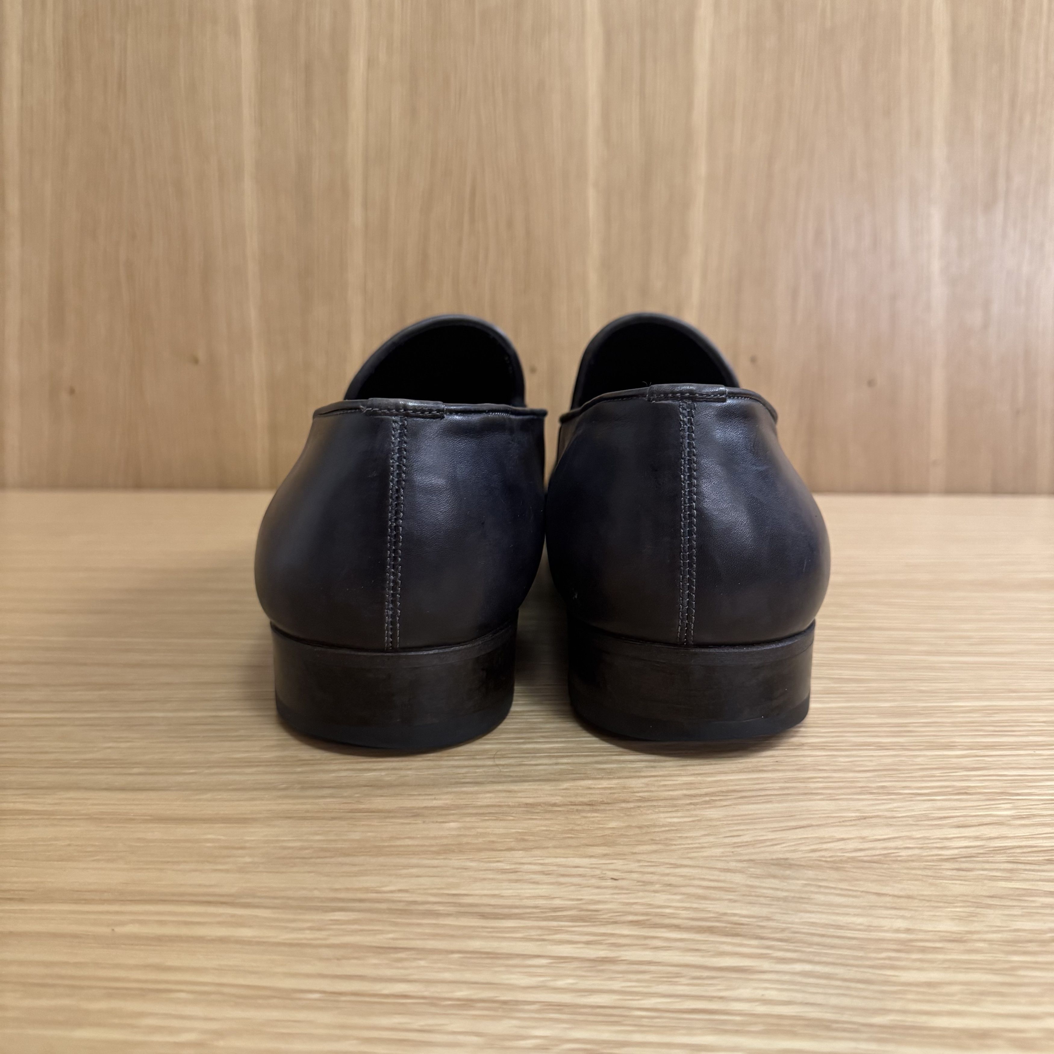 Caulincourt Paris Mens Gray Ombré Leather Loafers, US 11.5