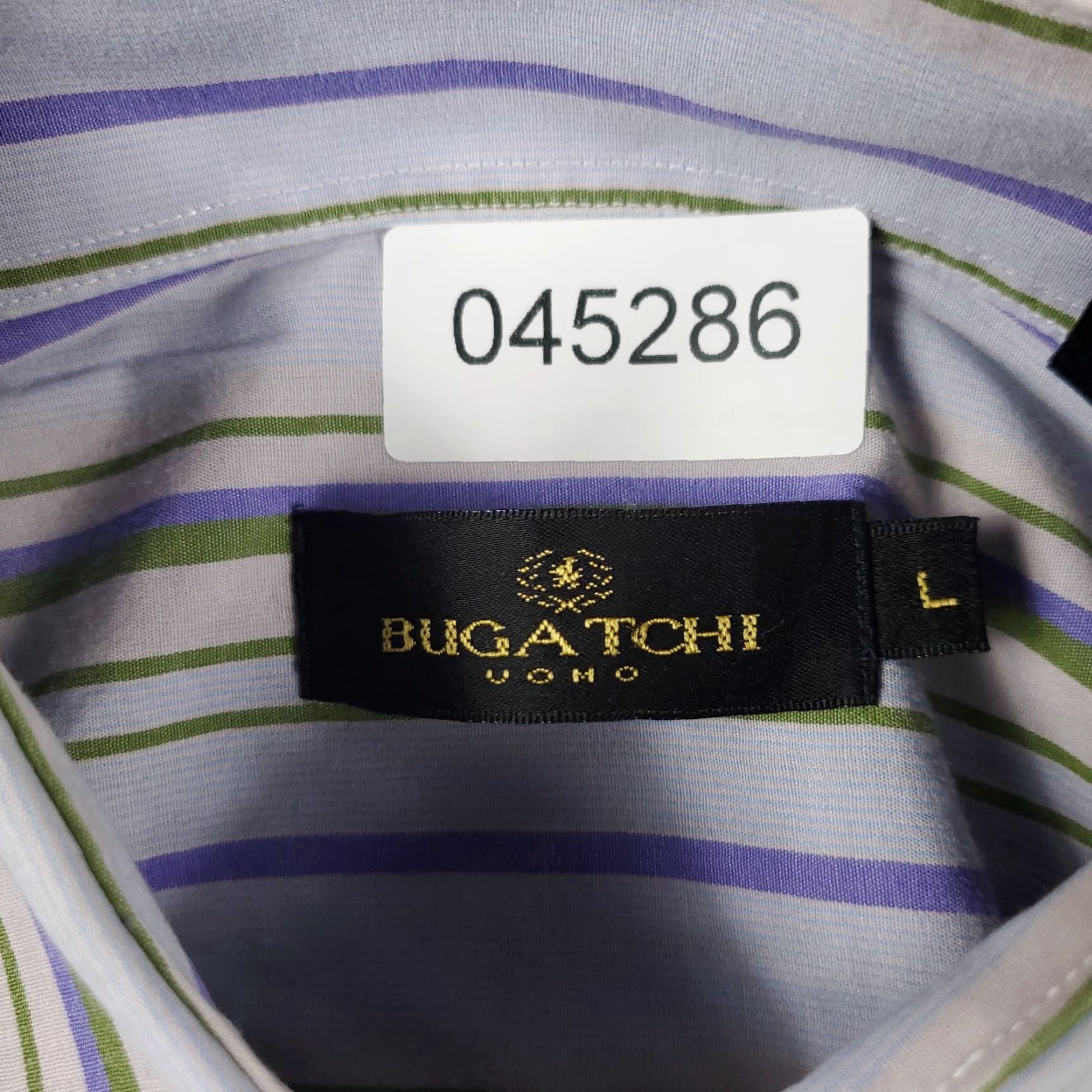 BUGATCHI Bugatchi Mens Shirt Large Purple Striped Button-Up Long Sleeve Casual Business Formal Wedding Workwear Size US L / EU 52-54 / 3 - 7 Thumbnail