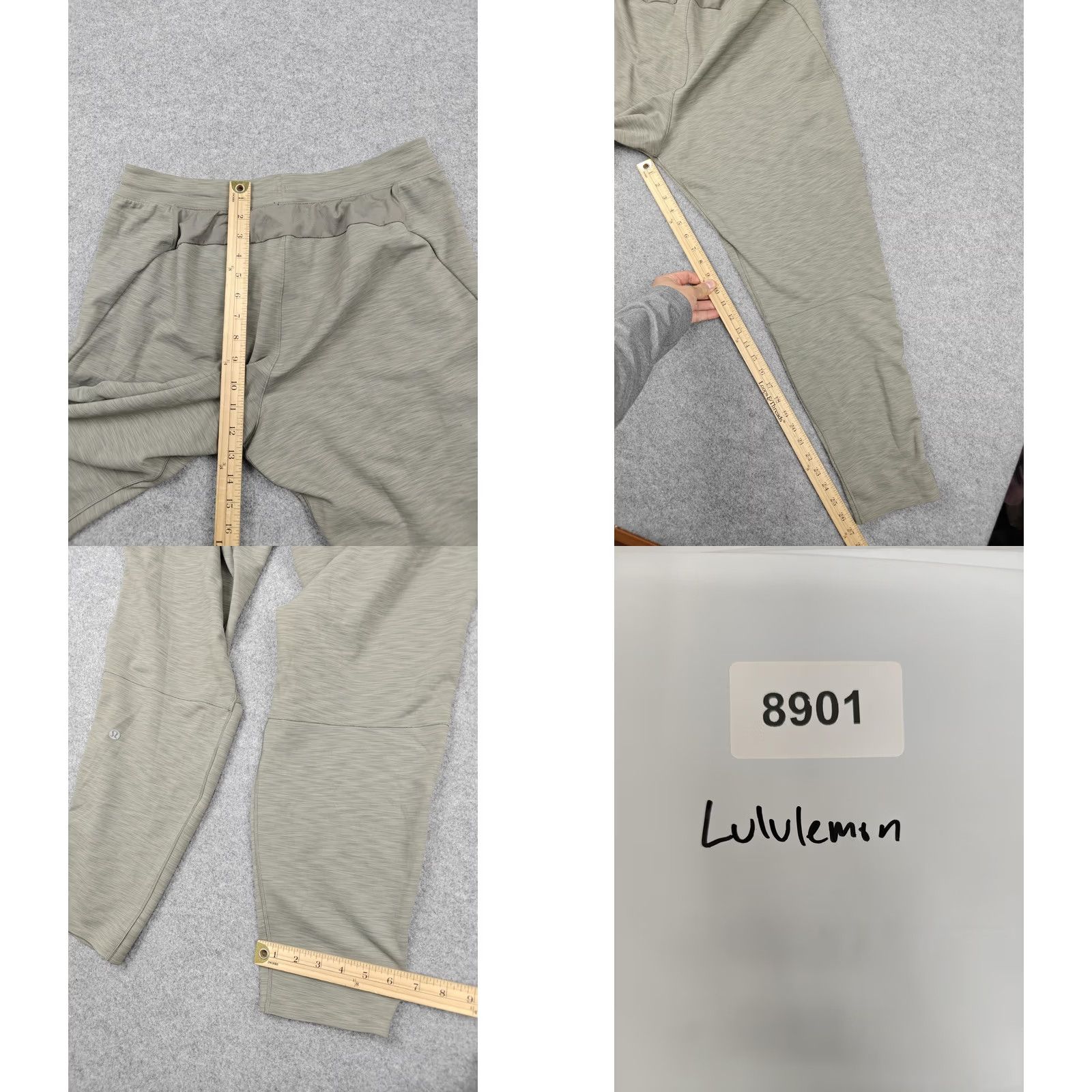 Lululemon Lululemon Mens Large Green Knit Joggers Elastic Waist Zip Pockets Stretch Pants Size US 33 - 8 Thumbnail
