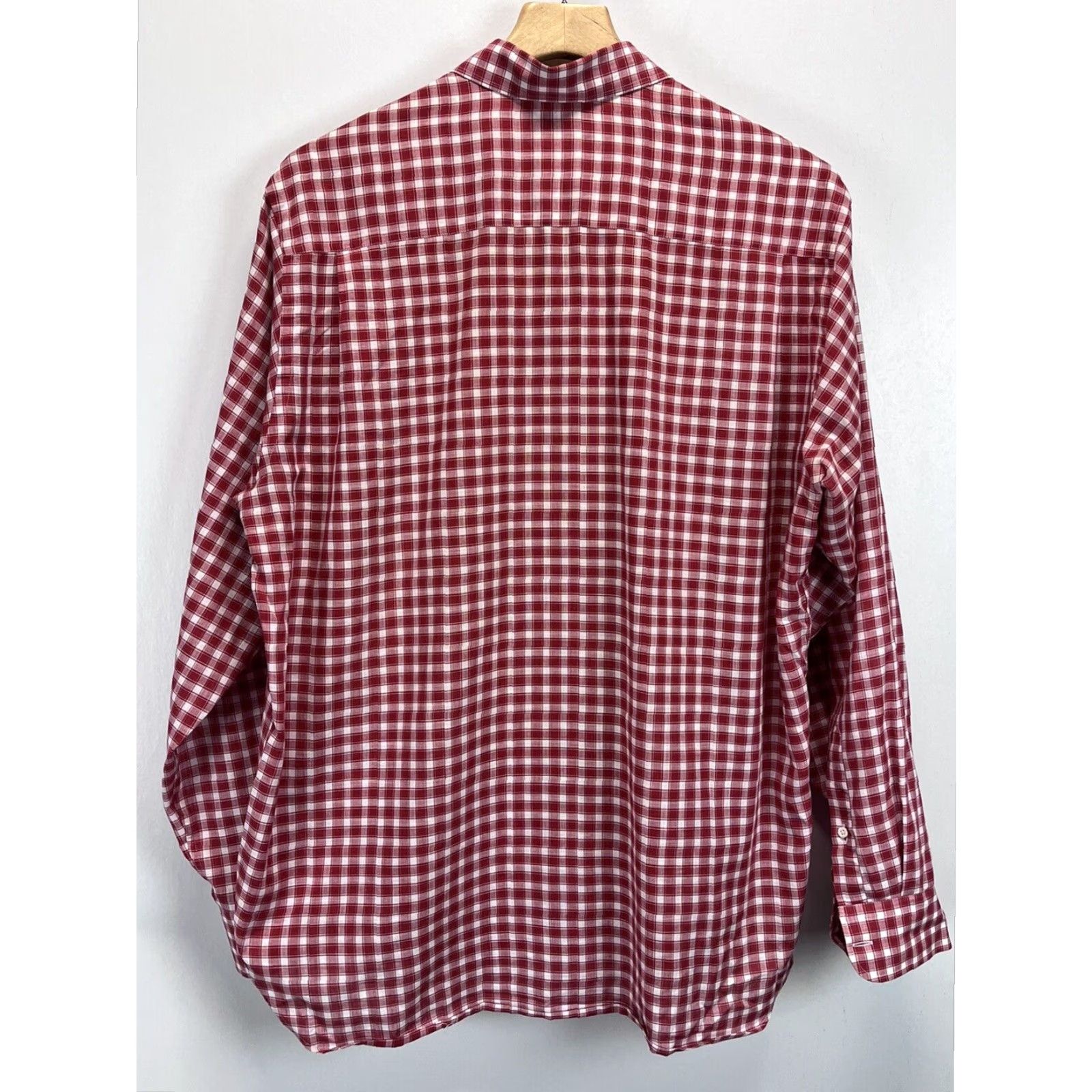 Billy Reid Billy Reid Button Down Shirt Mens Large Red White Plaid Long Sleeve Lightweight Classic Size US L / EU 52-54 / 3 - 2 Thumbnail