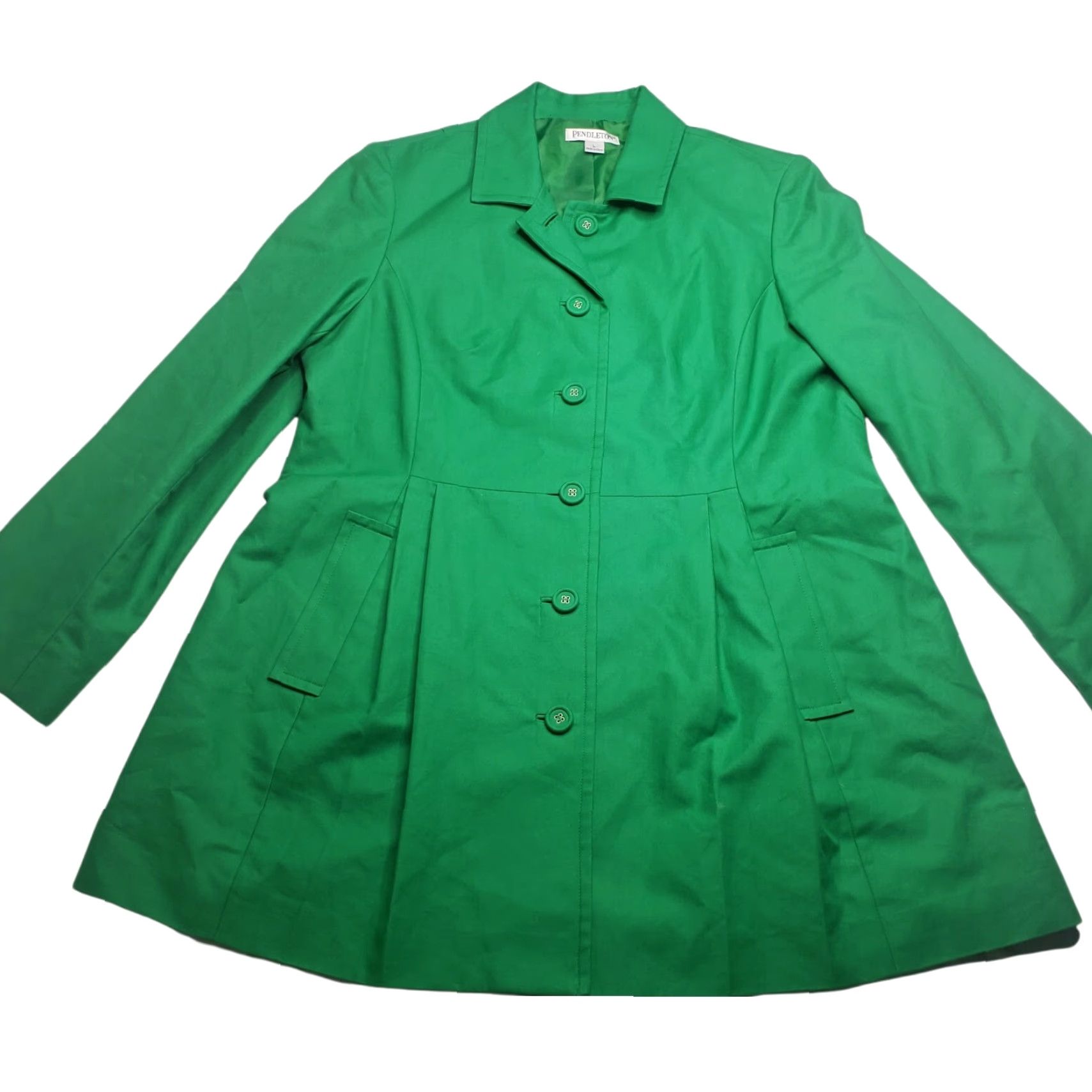 Pendleton Womens Pendleton Bright Green Size Large Dress Jacket Coat With Pockets Size L / US 10 / IT 46 - 5 Thumbnail