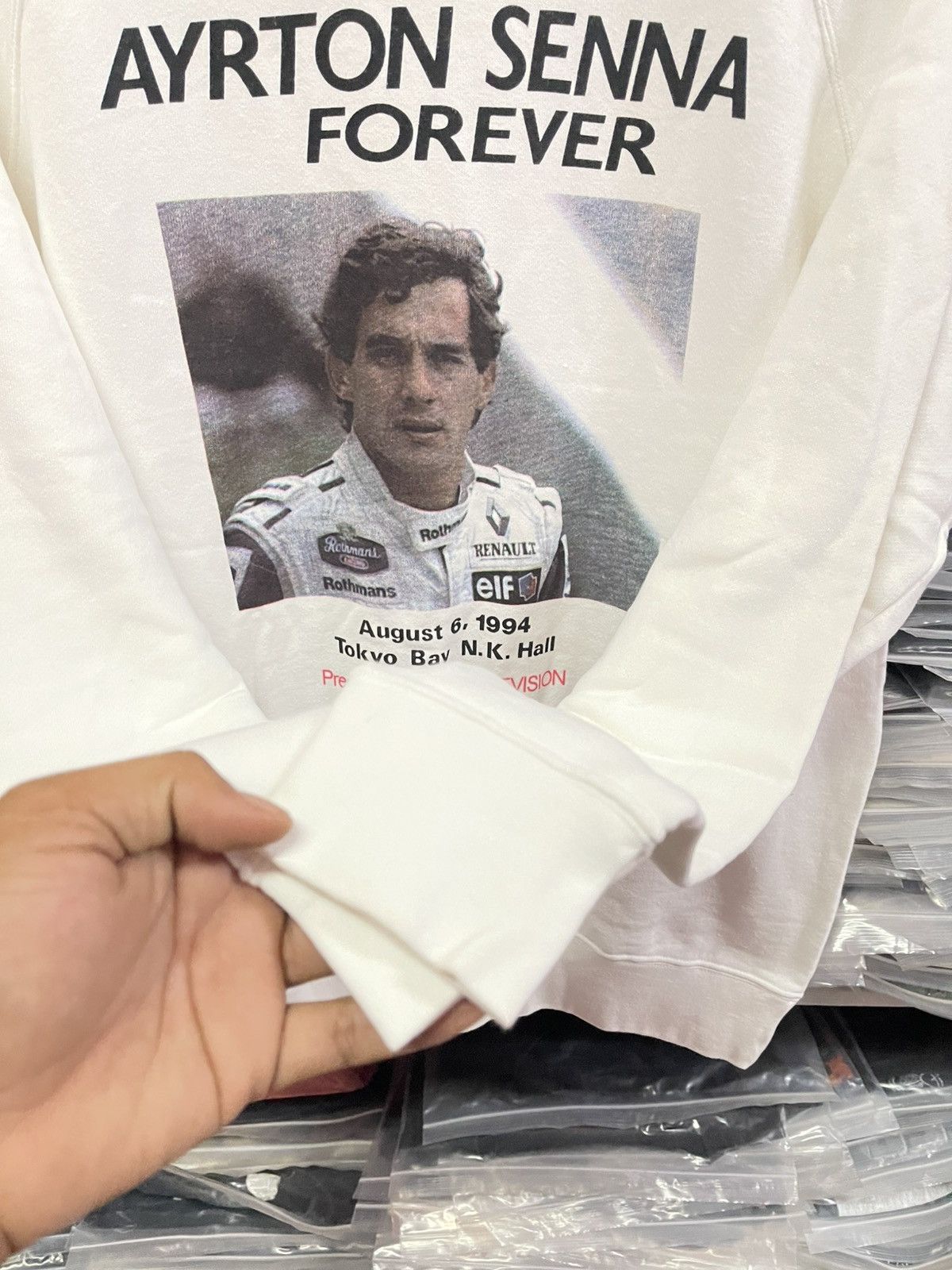 Vintage Vintage 90s Ayrton Senna Forever Sweatshirt🔥🔥🔥 Size US L / EU 52-54 / 3 - 4 Thumbnail