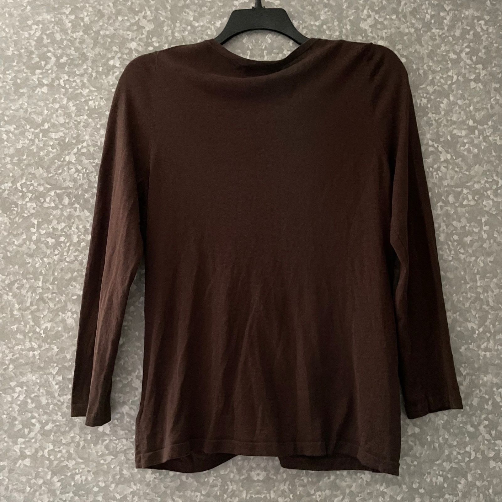 Coldwater Creek Coldwater Creek Brown Silk Blend Gathered Cardigan Sweater Size L / US 10 / IT 46 - 6 Thumbnail