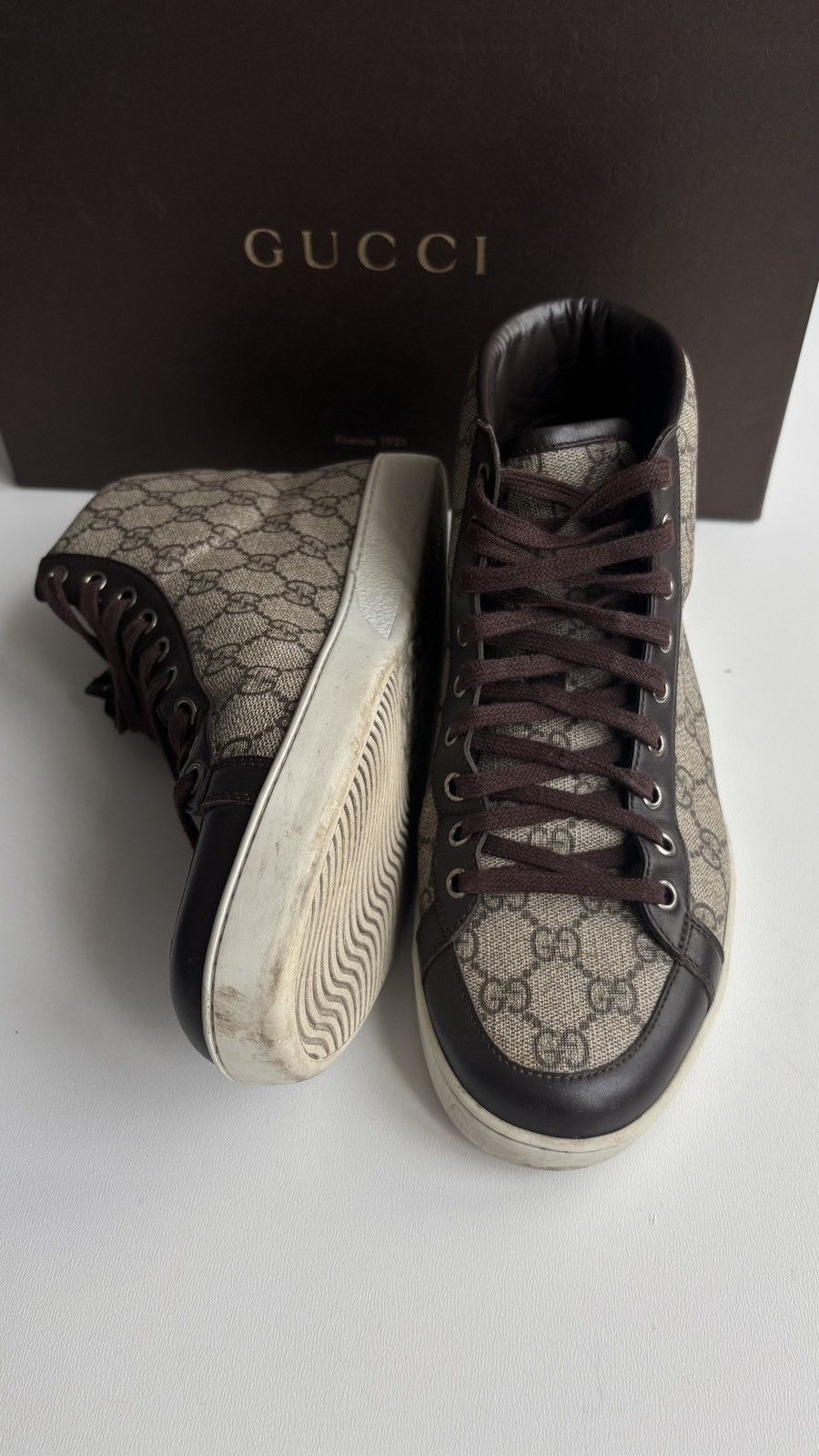 Gucci Gucci Hi Top Sneaker Mens Monogram Rare Boots Size US 7 / EU 40 - 6 Thumbnail