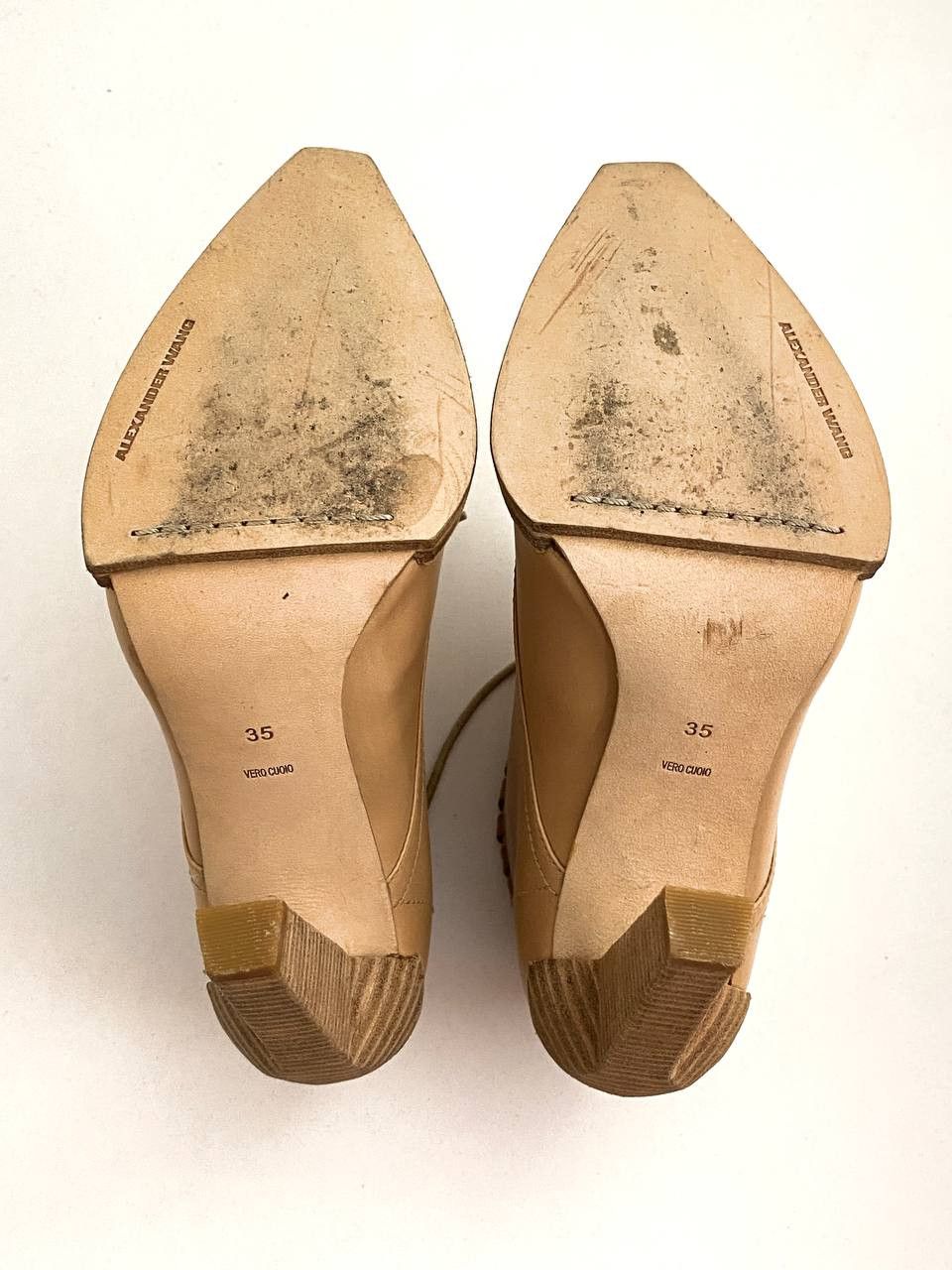 Alexander Wang Alexander Wang Sofi Lace Up Leather Tan Ankle Boots Shoes Size US 5 / IT 35 - 10 Thumbnail