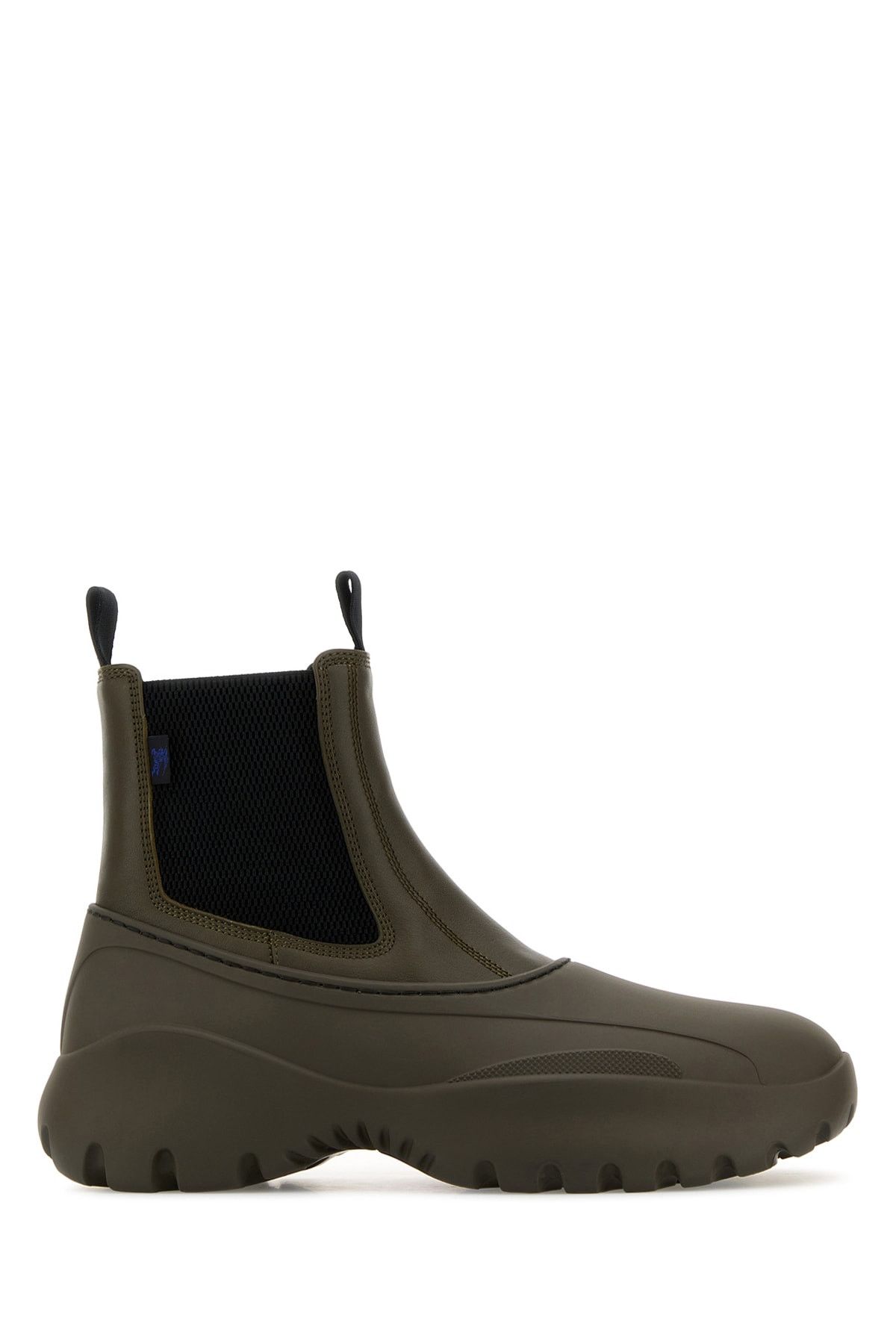 Burberry Olive Green Leather And Rubber Chelsea Scoot Ankle Boots Size US 7 / EU 40 - 1 Thumbnail