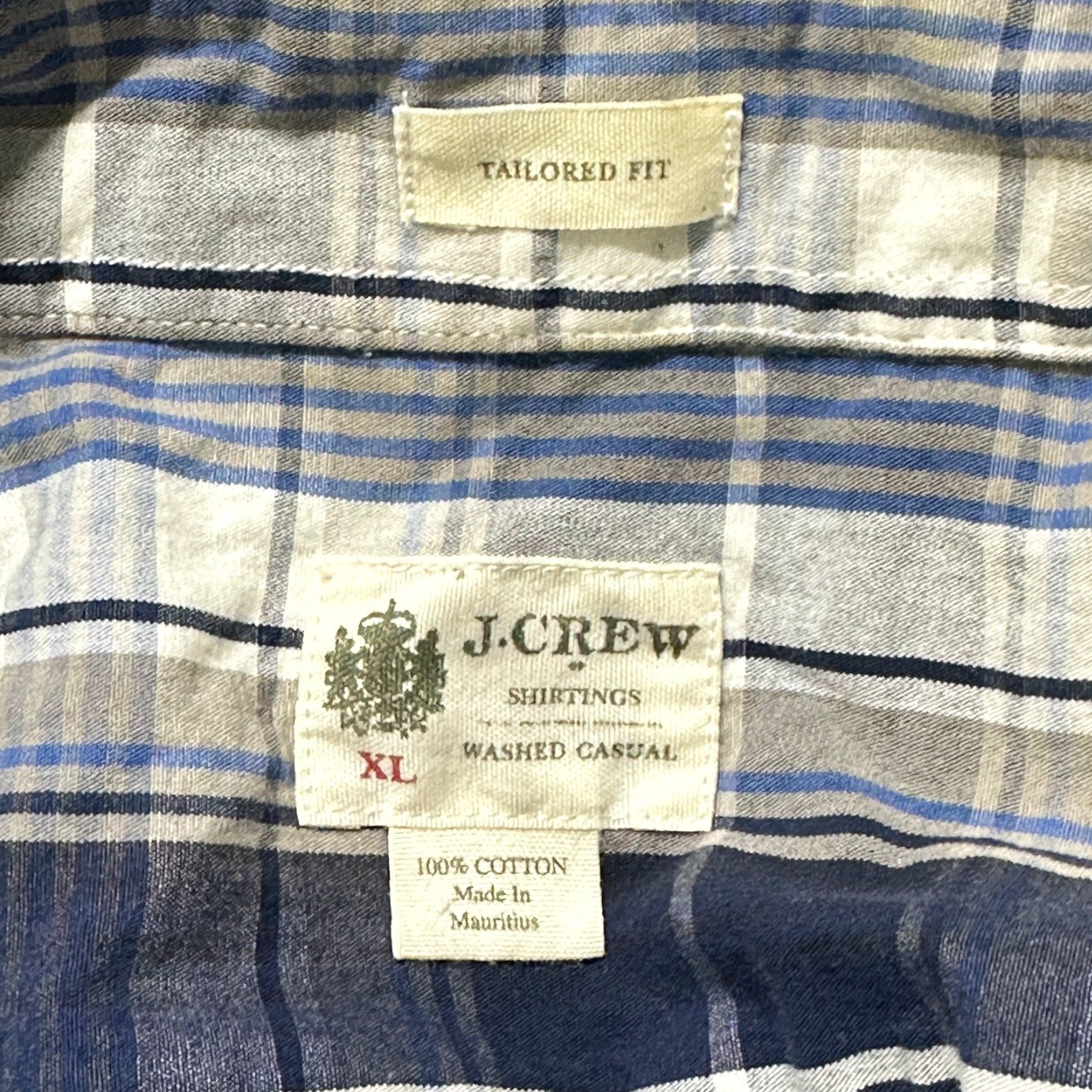 J.Crew J. Crew Button-Up Shirt Mens XL White Blue Plaid Long Sleeve 100% Cotton Preppy Regular Fit Casual Business Men Size US XL / EU 56 / 4 - 3 Thumbnail