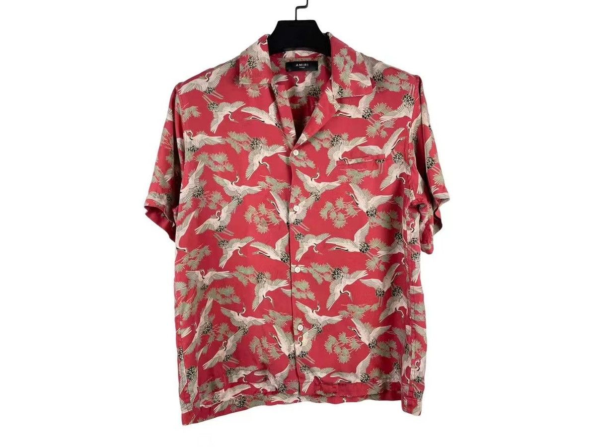 Amiri Amiri Silk Crane Button Shirt Size US M / EU 48-50 / 2 - 1 Thumbnail