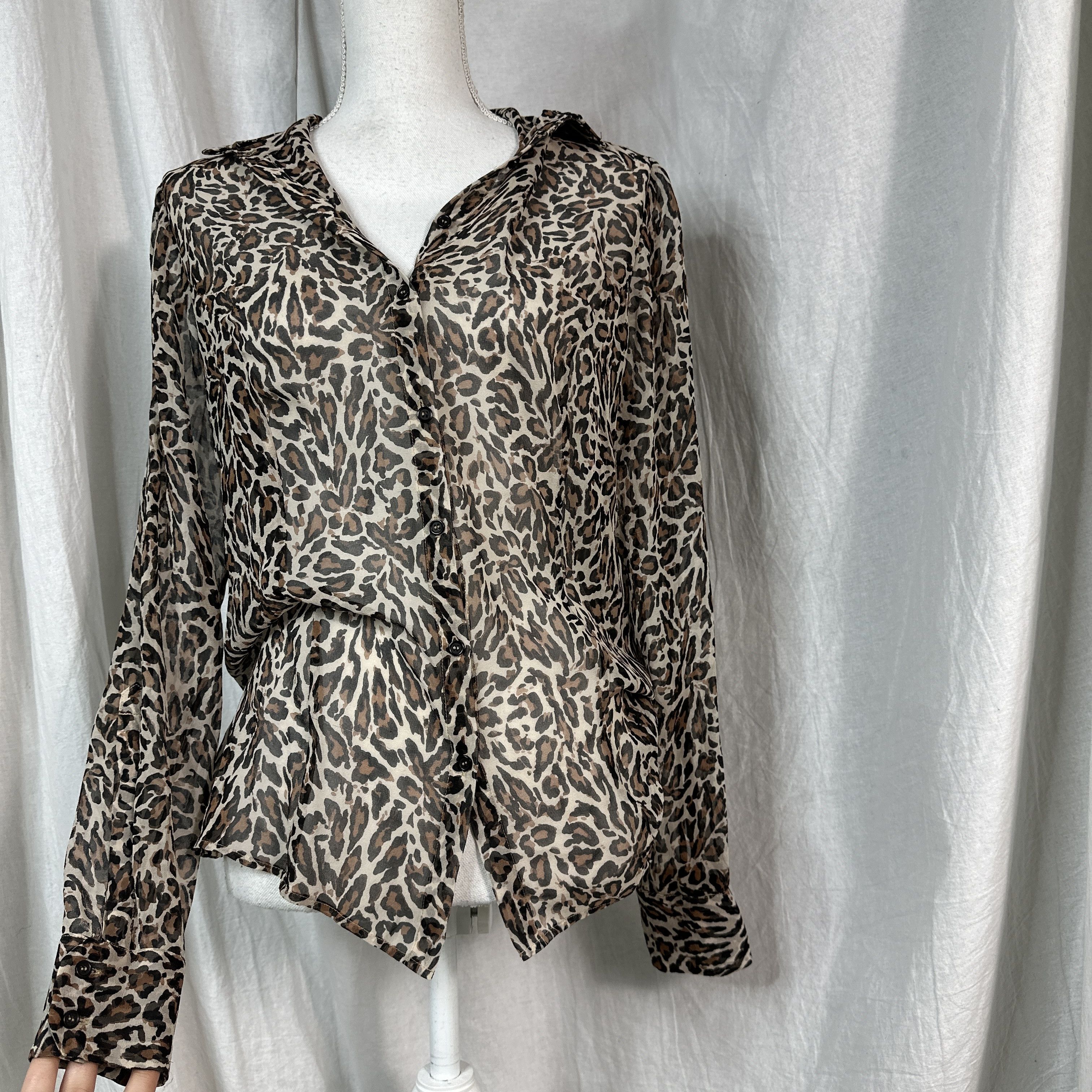 Vintage Vintage Cavalli Leopard Shirt Y2K Size S / US 4 / IT 40 - 5 Thumbnail