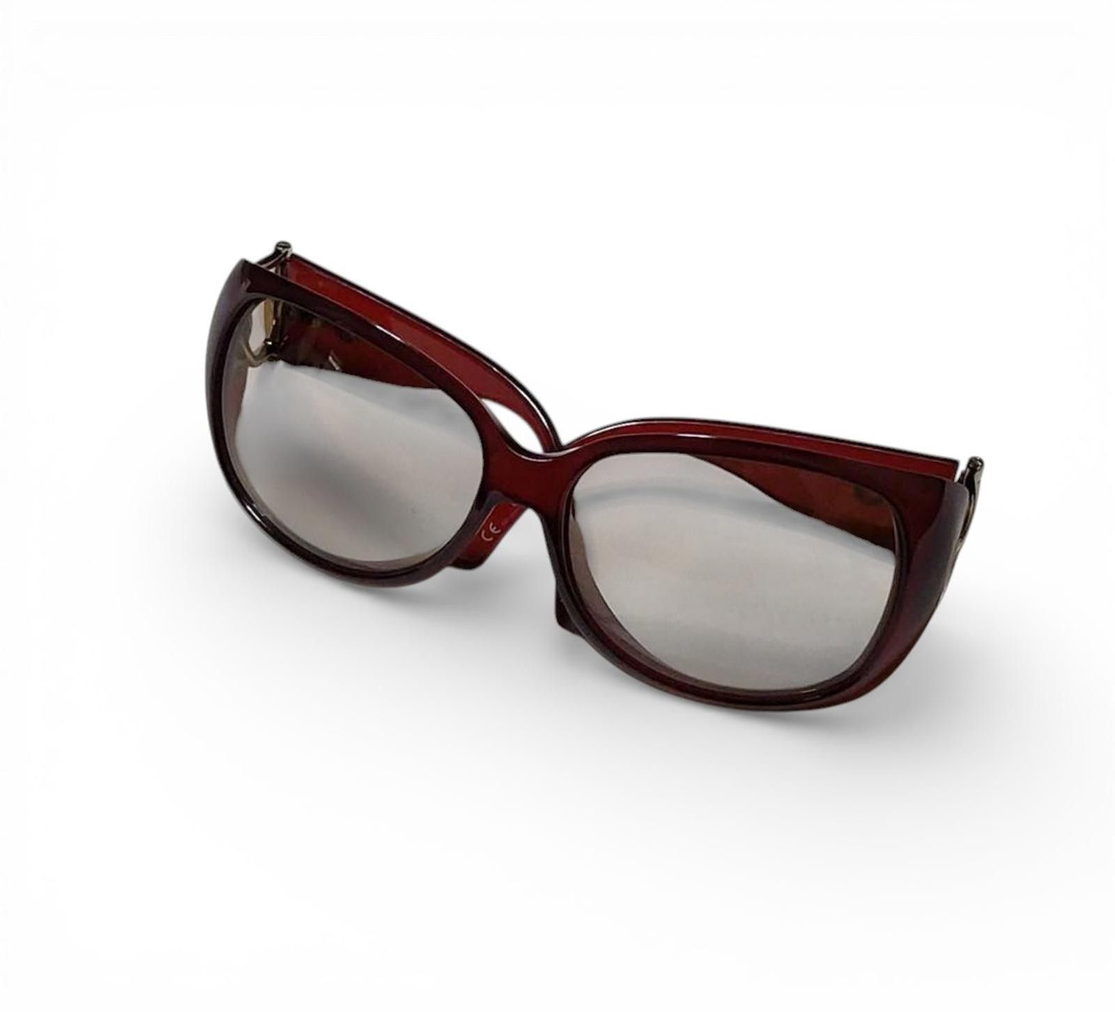 Gucci Gucci - Red Oversized Sunglasses Gold Accent Size ONE SIZE - 6 Thumbnail