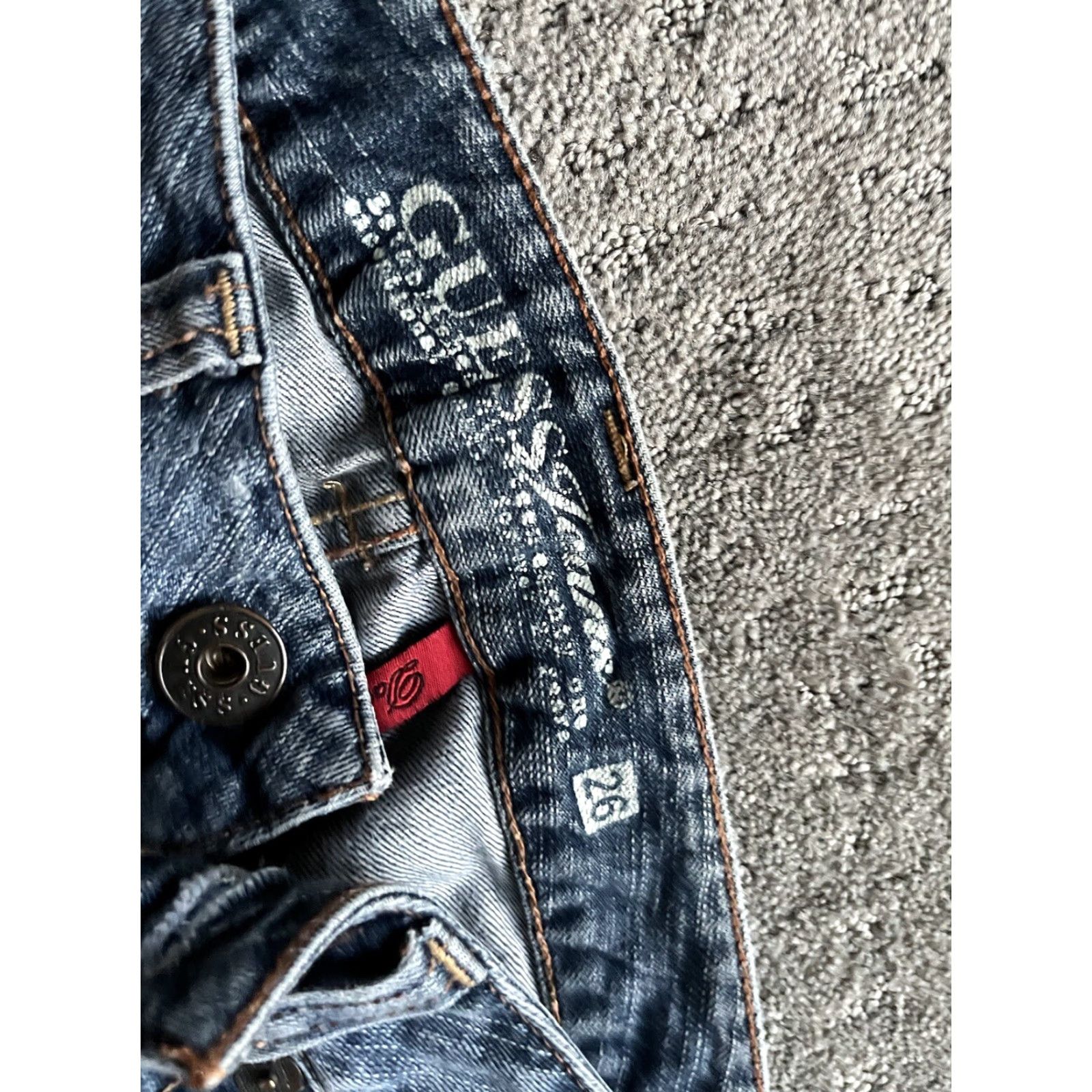 Guess Women’s Guess Jeans Size 26 Daredevil Skinny Leg Black Distressed Denim Jeans Size 26" / US 2 / IT 38 - 5 Thumbnail
