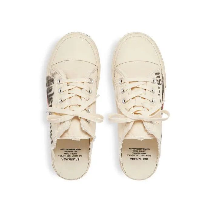 Balenciaga o1bcso1str0226 Paris Mules In Beige Size US 7 / IT 37 - 4 Thumbnail