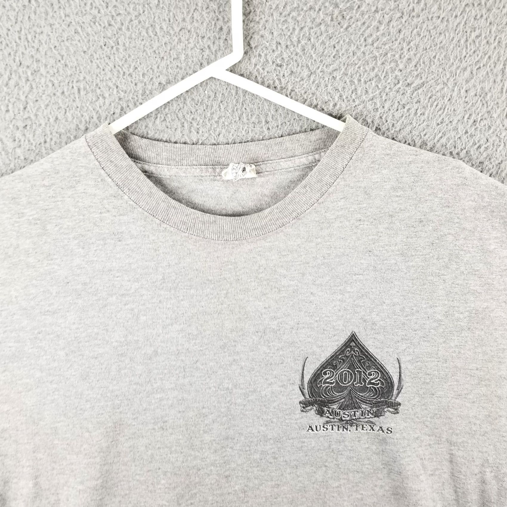 Harley Davidson Harley-Davidson Black Spades Motorcycle Club Hog Austin Texas Shirt Adult XL Harley Gray 2012 Mens T-Shirt Short Sleeve Crew Neck Cotton Vintage: No Size US XL / EU 56 / 4 - 3 Thumbnail